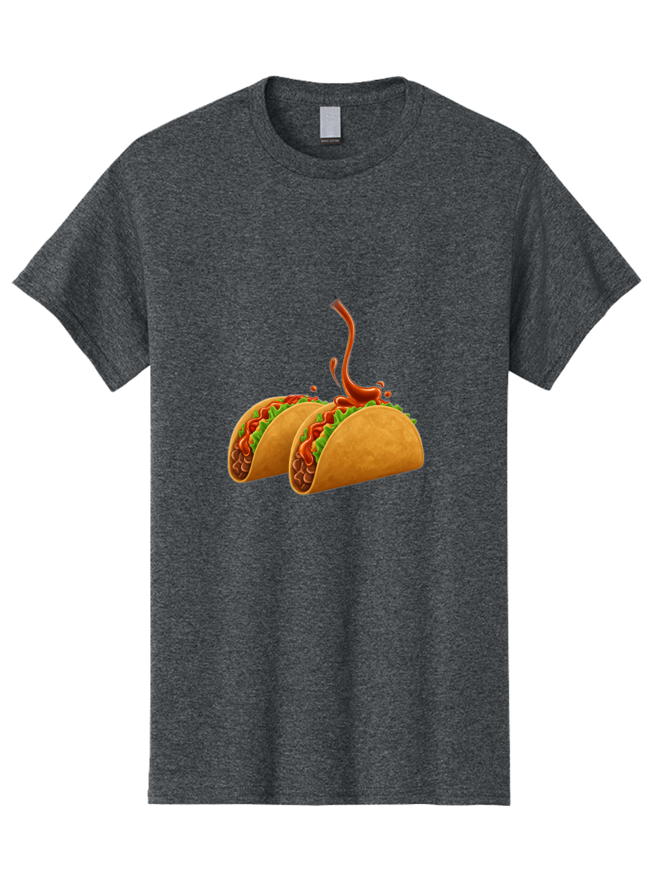 Tacos-With-Hot-Sauce Men'S Graphic Tee, 100% Cotton, Comfortable Casual Summer Wear, Machine Washable, Tacos With Lettuce, Salsa Splashing, Mexican Food, Fast Food, Taco Graphics, Vibrant Red Sauce, Crunchy Tacos, Fresh Lettuce, Salsa Splash Bab488