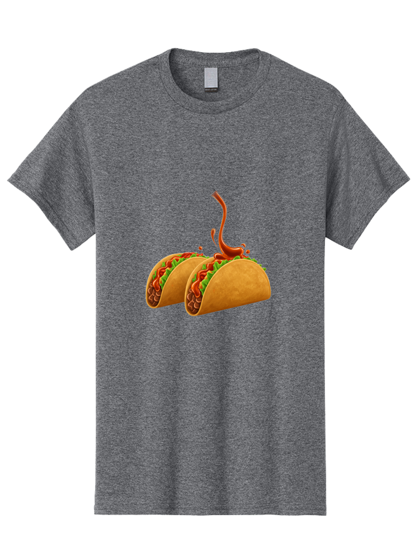 Tacos-With-Hot-Sauce Men'S Graphic Tee, 100% Cotton, Comfortable Casual Summer Wear, Machine Washable, Tacos With Lettuce, Salsa Splashing, Mexican Food, Fast Food, Taco Graphics, Vibrant Red Sauce, Crunchy Tacos, Fresh Lettuce, Salsa Splash Bab488