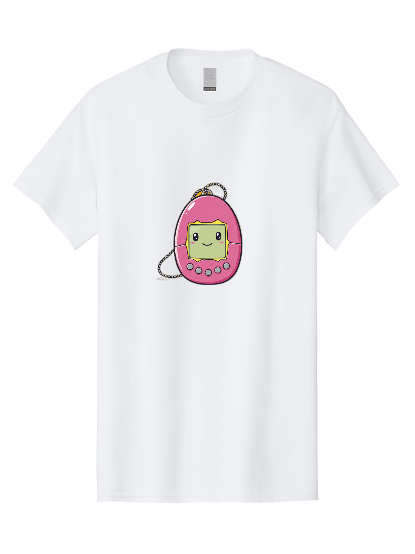 Tamagotchi-14 Men'S Graphic Tee, 100% Cotton, Comfortable Casual Summer Wear, Machine Washable, Digital Pet, Pink Tamagotchi, Cartoon Character, Cute Design, Retro Toy, Nostalgic, Kawaii, Handheld Game, Fun, Entertainment, 90S Kids, Bab495