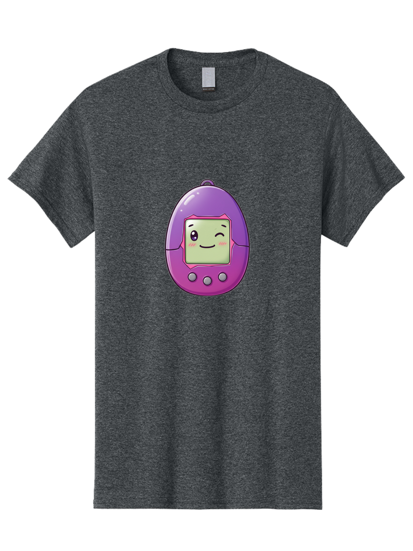 Tamagotchi-2 Men'S Graphic Tee, 100% Cotton, Comfortable Casual Summer Wear, Machine Washable, Digital Pet, Cartoon Character, Kawaii Culture, Retro Gaming, Nostalgic Toy, Egg-Shaped Device, Purple And Pink, Cute Design, 90S Nostalgia, Bab496