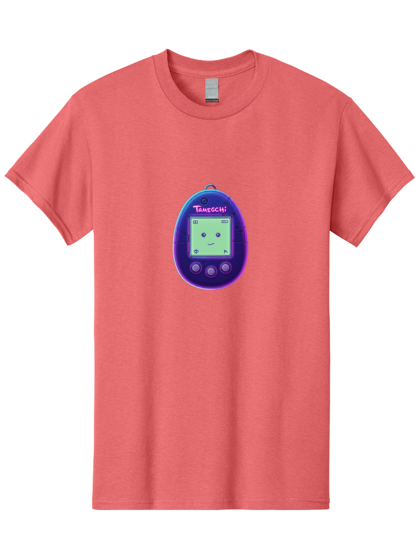 Tamagotchi-4 Men'S Graphic Tee, 100% Cotton, Comfortable Casual Summer Wear, Machine Washable, Retro Digital Pet, Handheld Game, Nostalgic Tech, Purple Egg-Shaped Device, Cute Character, Gaming Nostalgia, 90S Kids, Retro Gaming Culture Bab498