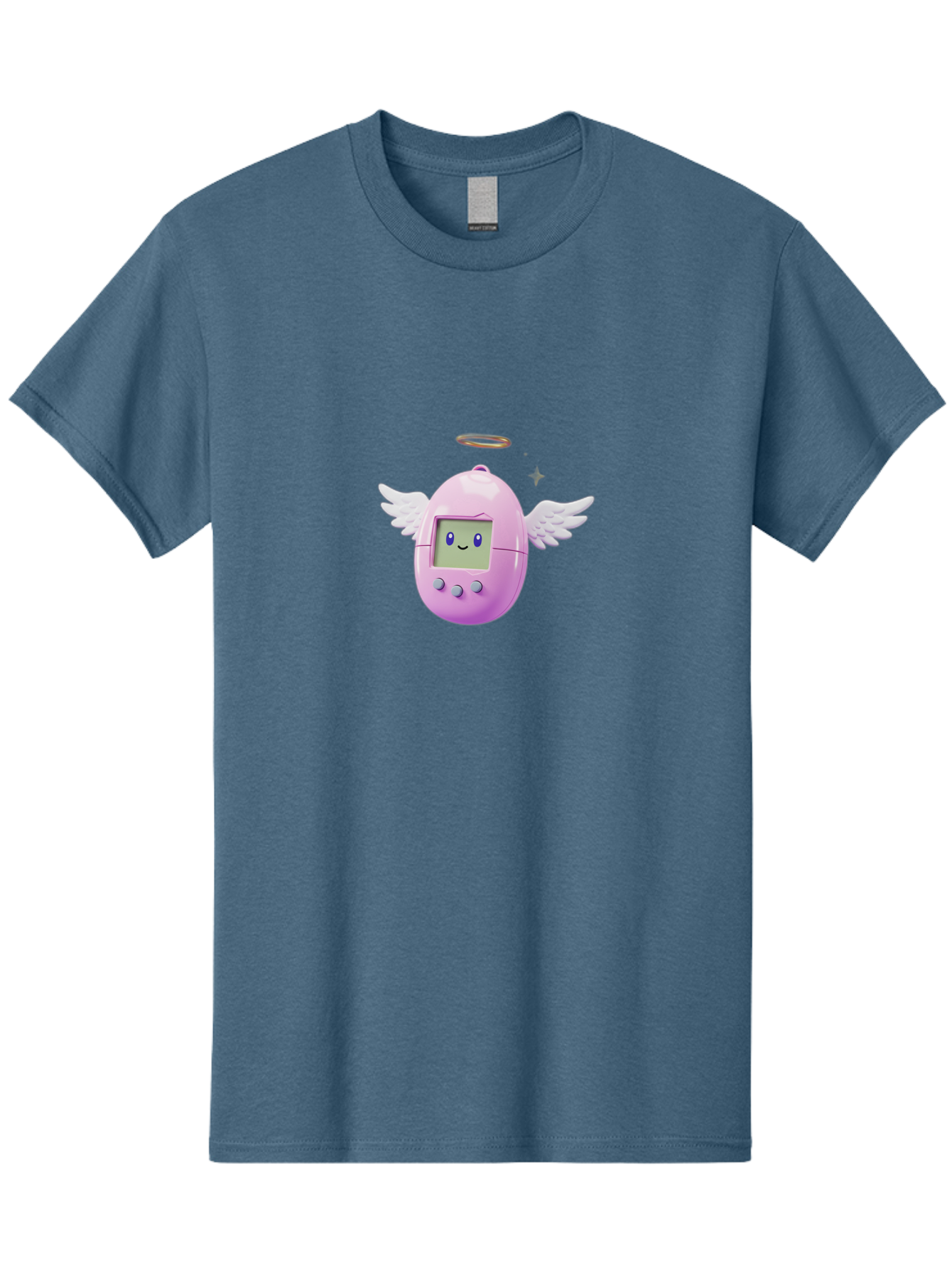 Tamagotchi-5 Men'S Graphic Tee, 100% Cotton, Comfortable Casual Summer Wear, Machine Washable, Tamagotchi With Wings, Cartoon Character, Pink Digital Pet, Smiley Face, Cute Design, Retro Toy, Nostalgic Feel, Adorable, Digital Creature Bab499