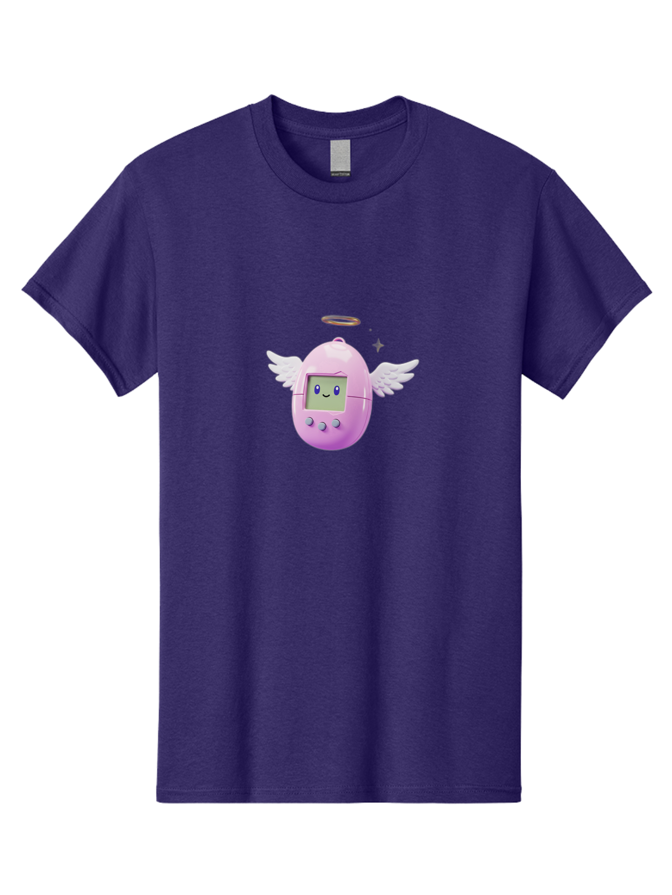 Tamagotchi-5 Men'S Graphic Tee, 100% Cotton, Comfortable Casual Summer Wear, Machine Washable, Tamagotchi With Wings, Cartoon Character, Pink Digital Pet, Smiley Face, Cute Design, Retro Toy, Nostalgic Feel, Adorable, Digital Creature Bab499