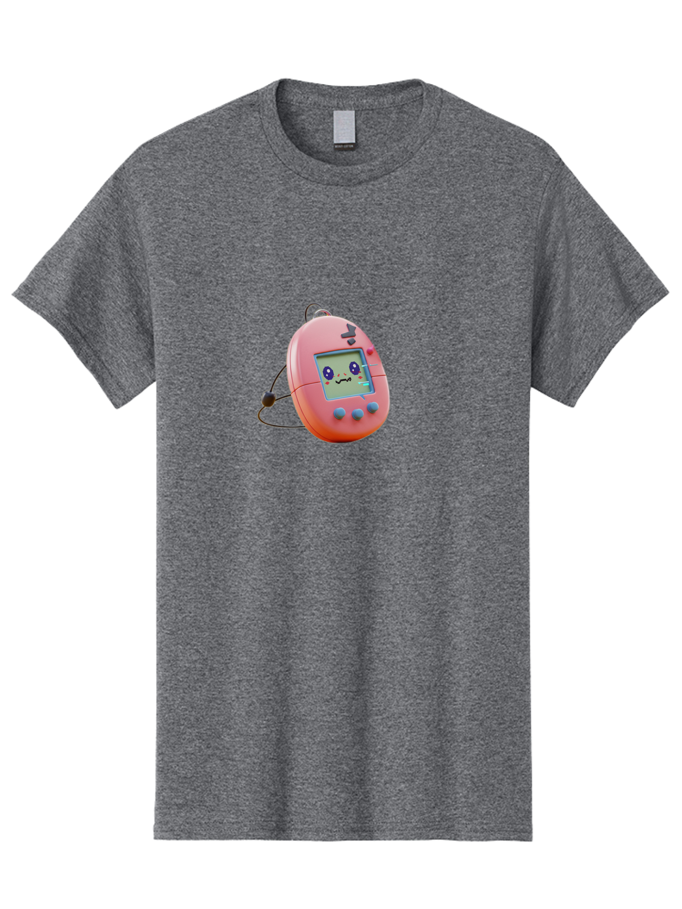 Tamagotchi-7 Men'S Graphic Tee, 100% Cotton, Comfortable Casual Summer Wear, Machine Washable, Retro Toy, Digital Pet, Pink Color, Cartoon Character, 90S Nostalgia, Handheld Game, Childrens Entertainment, Nostalgic Feelings, Fun Device Bab501