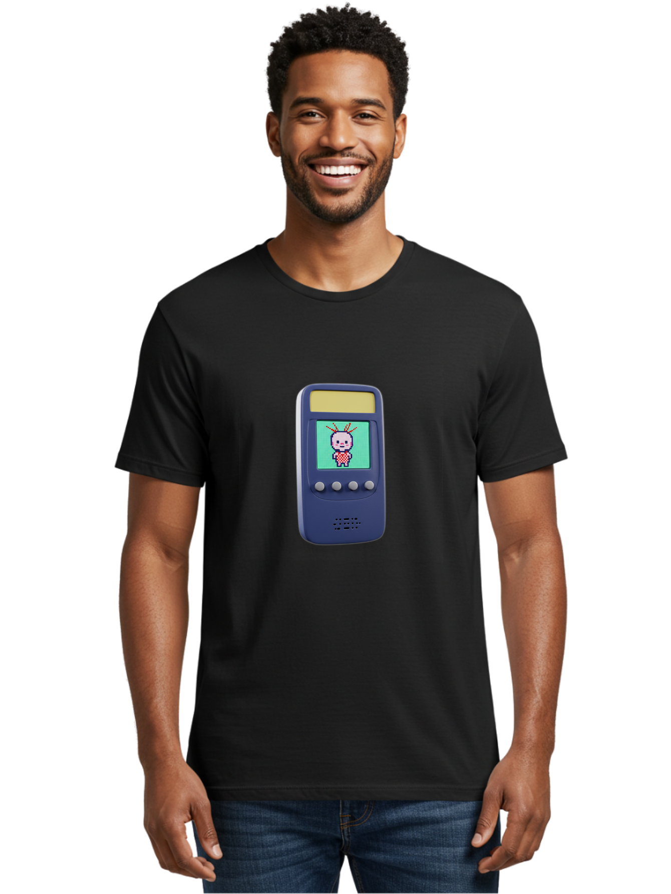 Tamagotchi Men'S Graphic Tee, 100% Cotton, Comfortable Casual Summer Wear, Machine Washable, Retro Digital Pet, Pixel Art, Vintage Toy, Nostalgic Technology, Handheld Game, Digital Creature, 90S Nostalgia Bab505