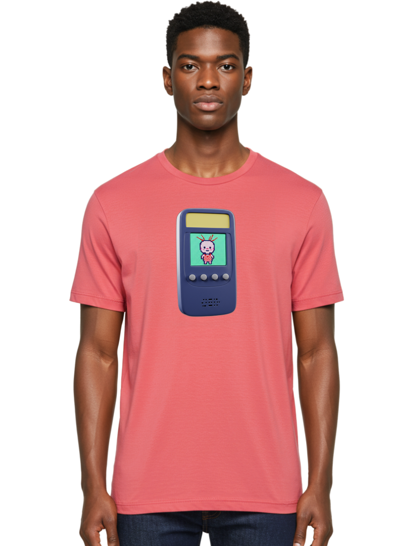 Tamagotchi Men'S Graphic Tee, 100% Cotton, Comfortable Casual Summer Wear, Machine Washable, Retro Digital Pet, Pixel Art, Vintage Toy, Nostalgic Technology, Handheld Game, Digital Creature, 90S Nostalgia Bab505