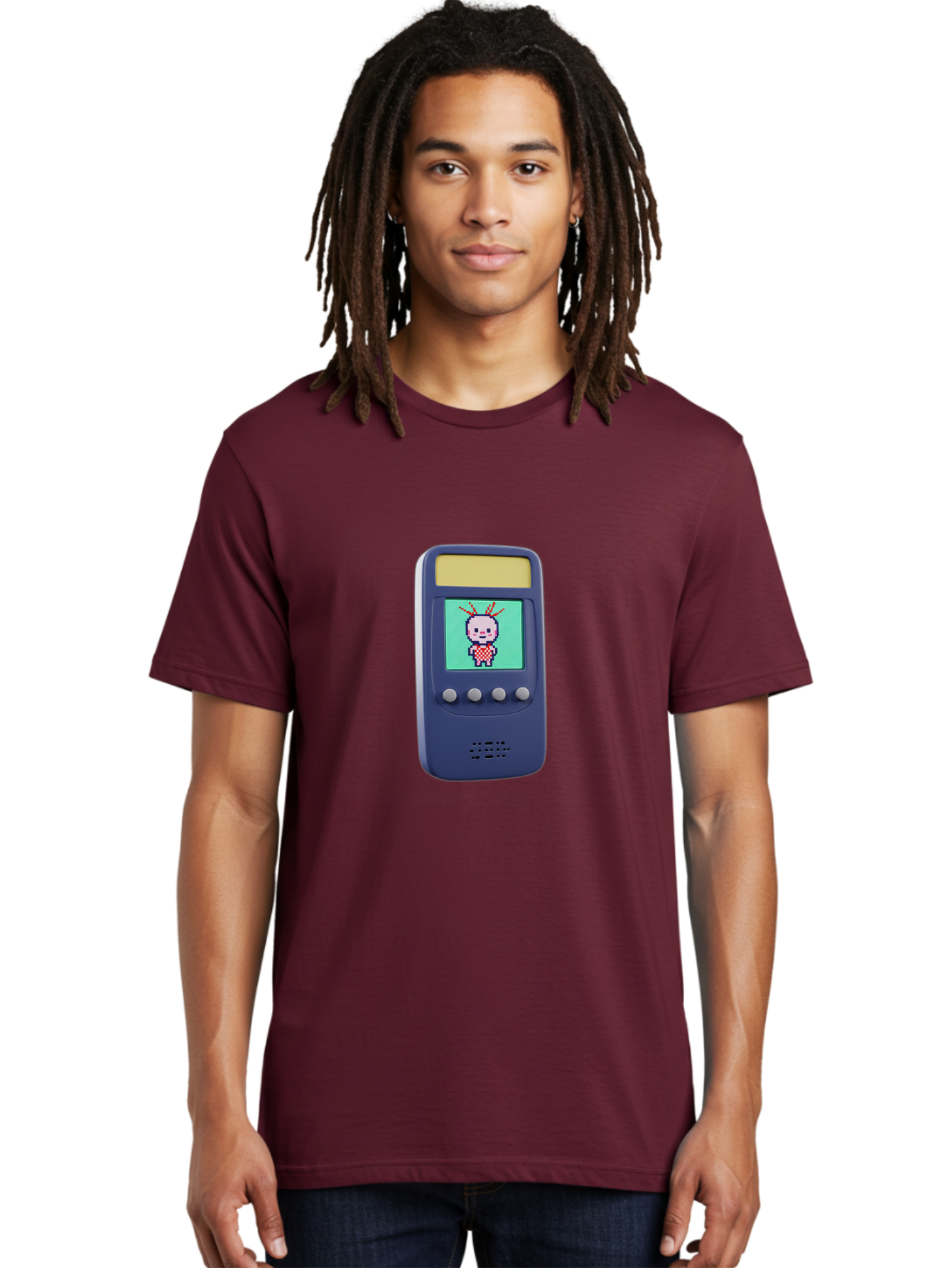 Tamagotchi Men'S Graphic Tee, 100% Cotton, Comfortable Casual Summer Wear, Machine Washable, Retro Digital Pet, Pixel Art, Vintage Toy, Nostalgic Technology, Handheld Game, Digital Creature, 90S Nostalgia Bab505