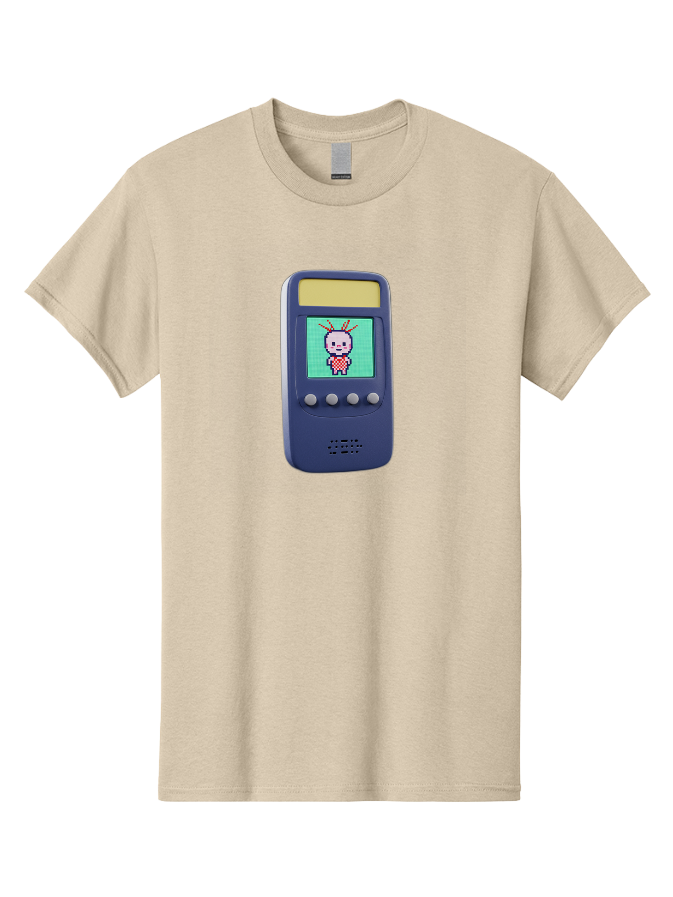 Tamagotchi Men'S Graphic Tee, 100% Cotton, Comfortable Casual Summer Wear, Machine Washable, Retro Digital Pet, Pixel Art, Vintage Toy, Nostalgic Technology, Handheld Game, Digital Creature, 90S Nostalgia Bab505