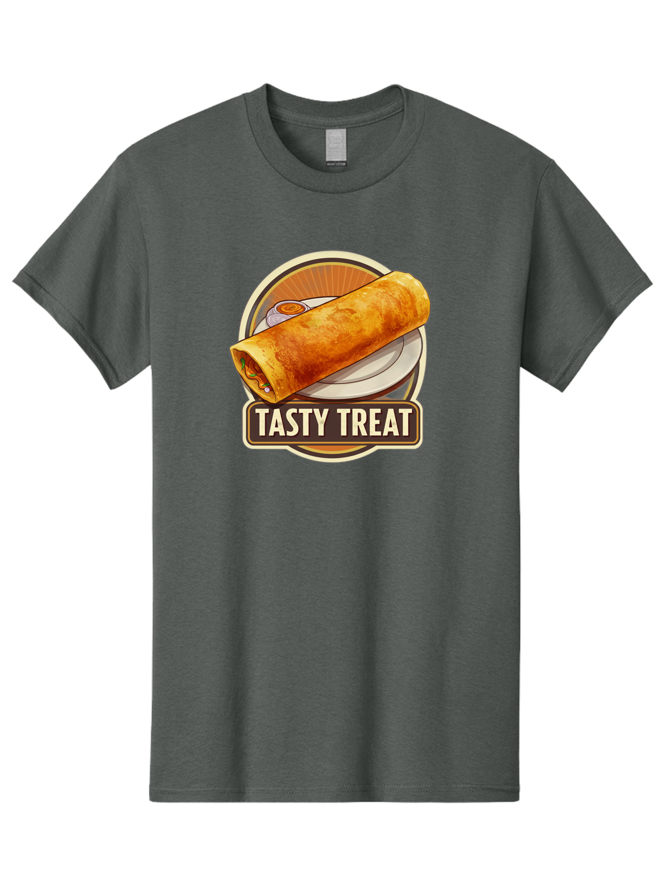 Tasty-Treat-10 Men'S Graphic Tee, 100% Cotton, Comfortable Casual Summer Wear, Machine Washable, Crispy Dosa, Savory Crepe, Indian Cuisine, Street Food, Tasty Treat, Foodie Delight, Authentic Flavors, Cultural Heritage Bab509