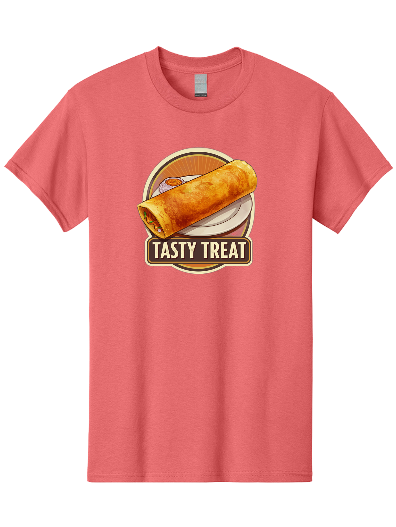 Tasty-Treat-10 Men'S Graphic Tee, 100% Cotton, Comfortable Casual Summer Wear, Machine Washable, Crispy Dosa, Savory Crepe, Indian Cuisine, Street Food, Tasty Treat, Foodie Delight, Authentic Flavors, Cultural Heritage Bab509