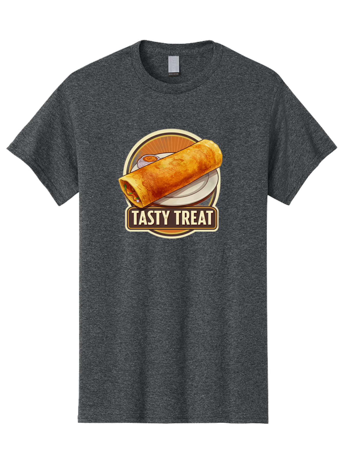 Tasty-Treat-10 Men'S Graphic Tee, 100% Cotton, Comfortable Casual Summer Wear, Machine Washable, Crispy Dosa, Savory Crepe, Indian Cuisine, Street Food, Tasty Treat, Foodie Delight, Authentic Flavors, Cultural Heritage Bab509