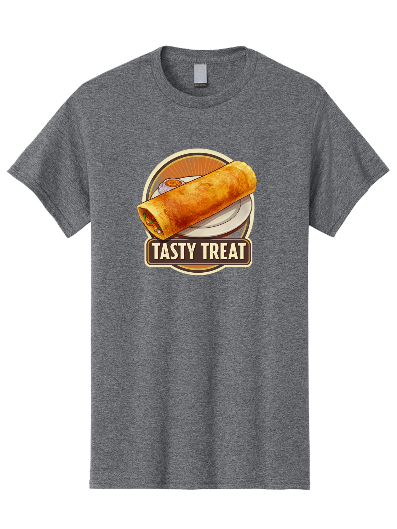Tasty-Treat-10 Men'S Graphic Tee, 100% Cotton, Comfortable Casual Summer Wear, Machine Washable, Crispy Dosa, Savory Crepe, Indian Cuisine, Street Food, Tasty Treat, Foodie Delight, Authentic Flavors, Cultural Heritage Bab509