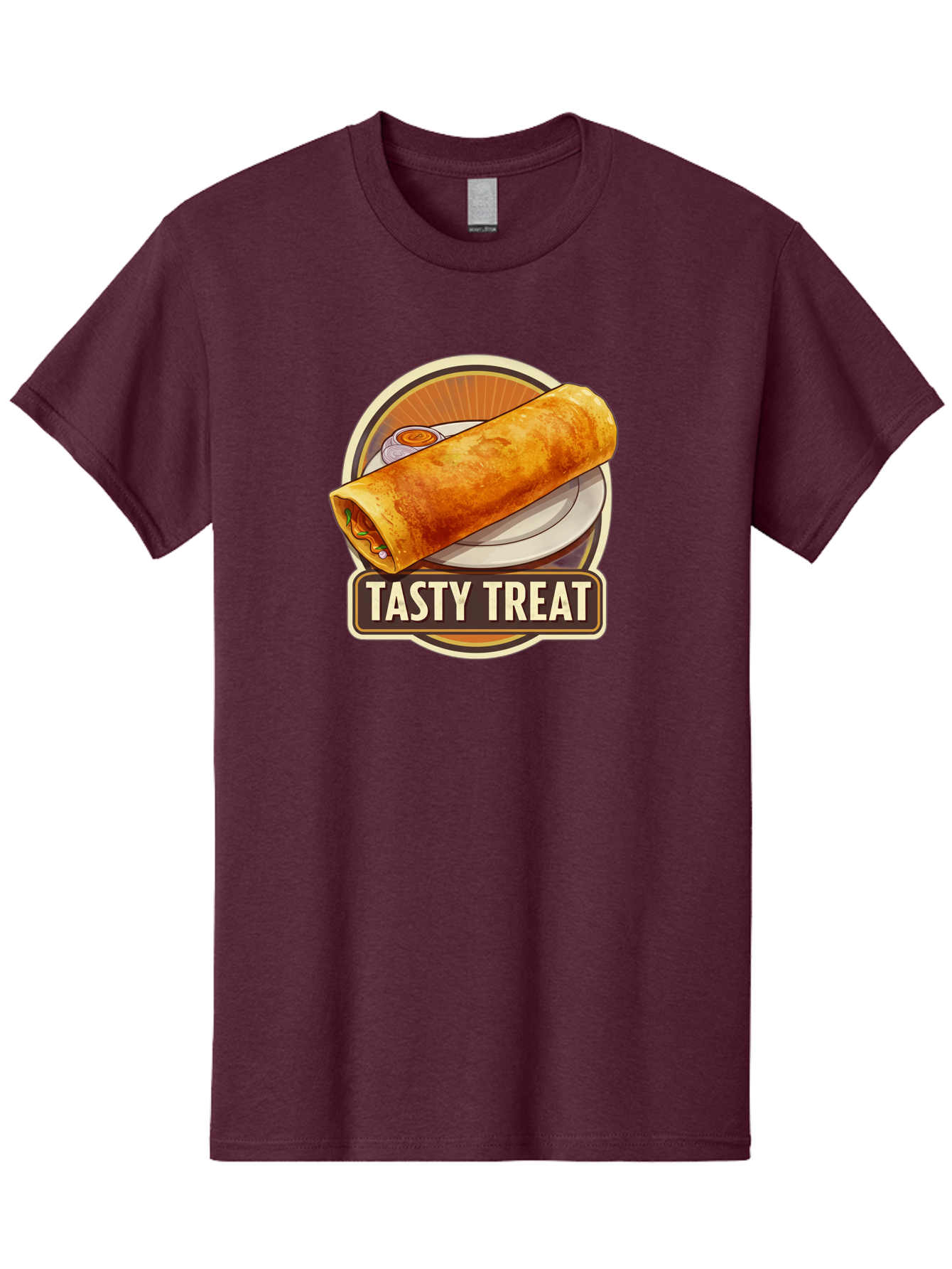 Tasty-Treat-10 Men'S Graphic Tee, 100% Cotton, Comfortable Casual Summer Wear, Machine Washable, Crispy Dosa, Savory Crepe, Indian Cuisine, Street Food, Tasty Treat, Foodie Delight, Authentic Flavors, Cultural Heritage Bab509