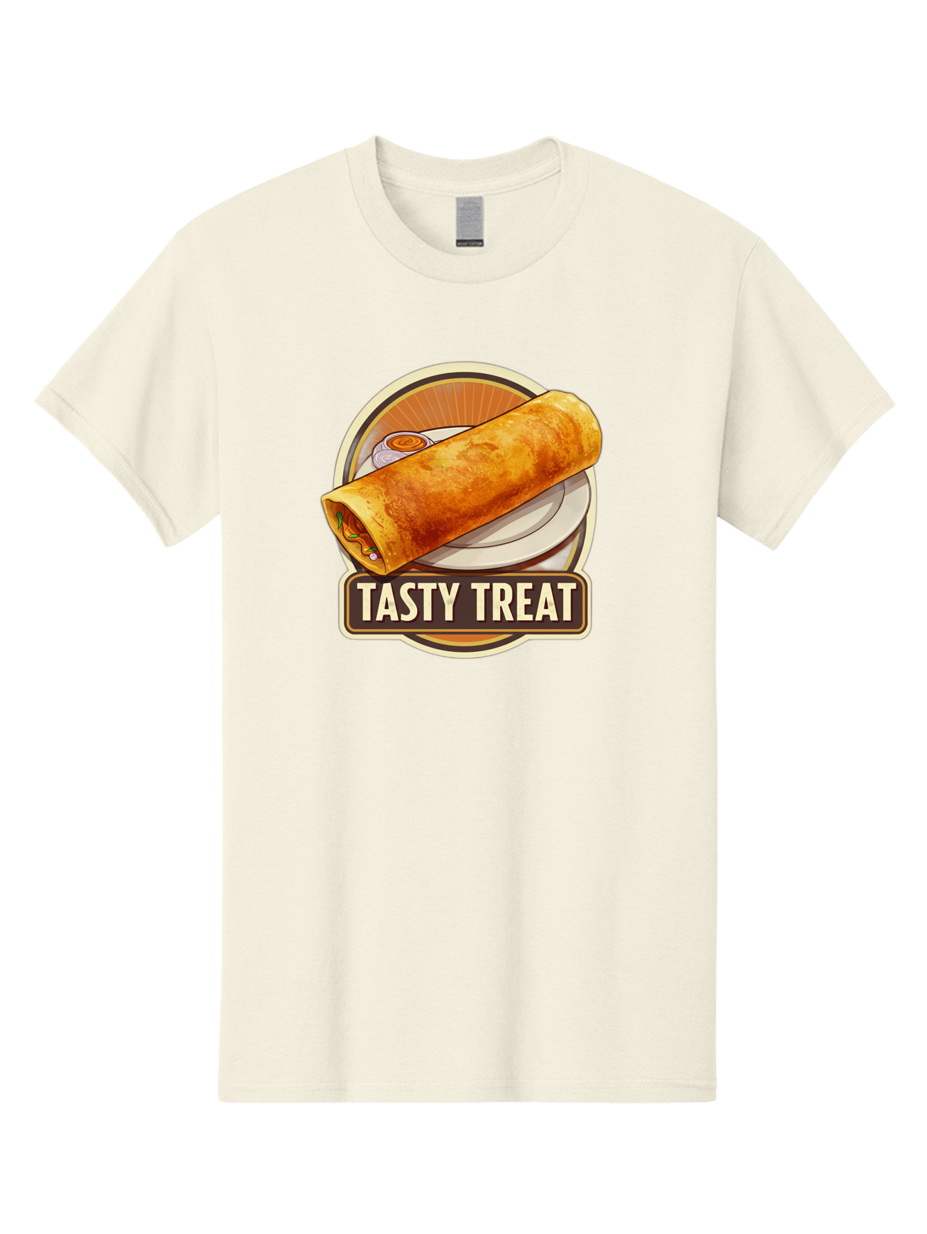 Tasty-Treat-10 Men'S Graphic Tee, 100% Cotton, Comfortable Casual Summer Wear, Machine Washable, Crispy Dosa, Savory Crepe, Indian Cuisine, Street Food, Tasty Treat, Foodie Delight, Authentic Flavors, Cultural Heritage Bab509