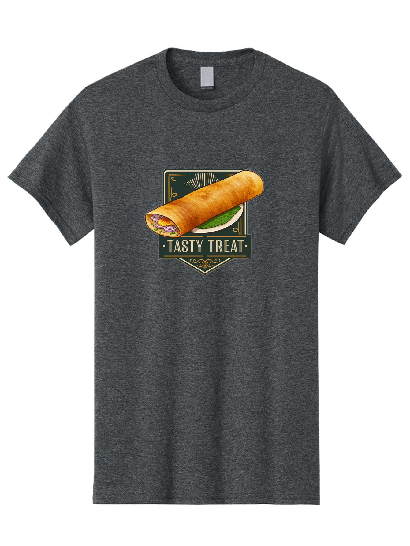 Tasty-Treat-2 Men'S Graphic Tee, 100% Cotton, Comfortable Casual Summer Wear, Machine Washable, Rolled Crepe With Filling, Tasty Treat, Crepe, Crepe Dish, Savory Crepe, Egg, Onion, Culinary Delights, Gourmet Food, Foodie, Crepe Cuisine Bab511