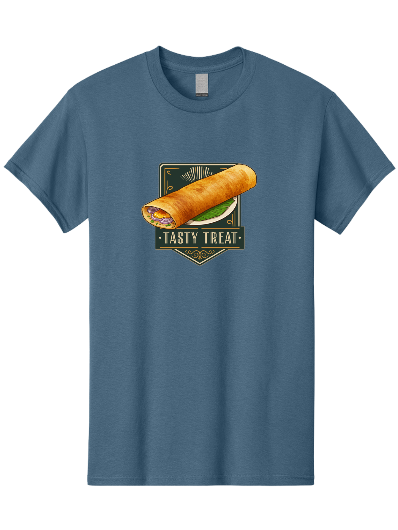 Tasty-Treat-2 Men'S Graphic Tee, 100% Cotton, Comfortable Casual Summer Wear, Machine Washable, Rolled Crepe With Filling, Tasty Treat, Crepe, Crepe Dish, Savory Crepe, Egg, Onion, Culinary Delights, Gourmet Food, Foodie, Crepe Cuisine Bab511