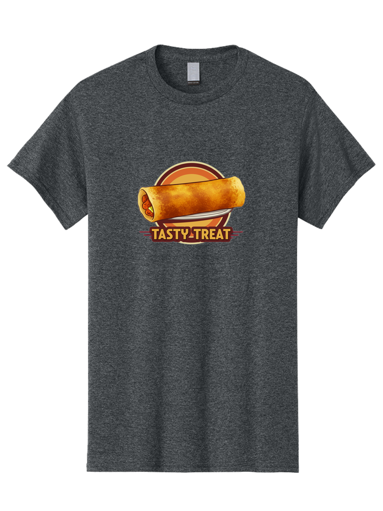 Tasty-Treat-7 Men'S Graphic Tee, 100% Cotton, Comfortable Casual Summer Wear, Machine Washable, Delicious Spring Roll, Tasty Filling, Savory Snack, Crispy Texture, Appetizing Dish, Finger Food, Meal On The Go, Street Food Style, Bab516