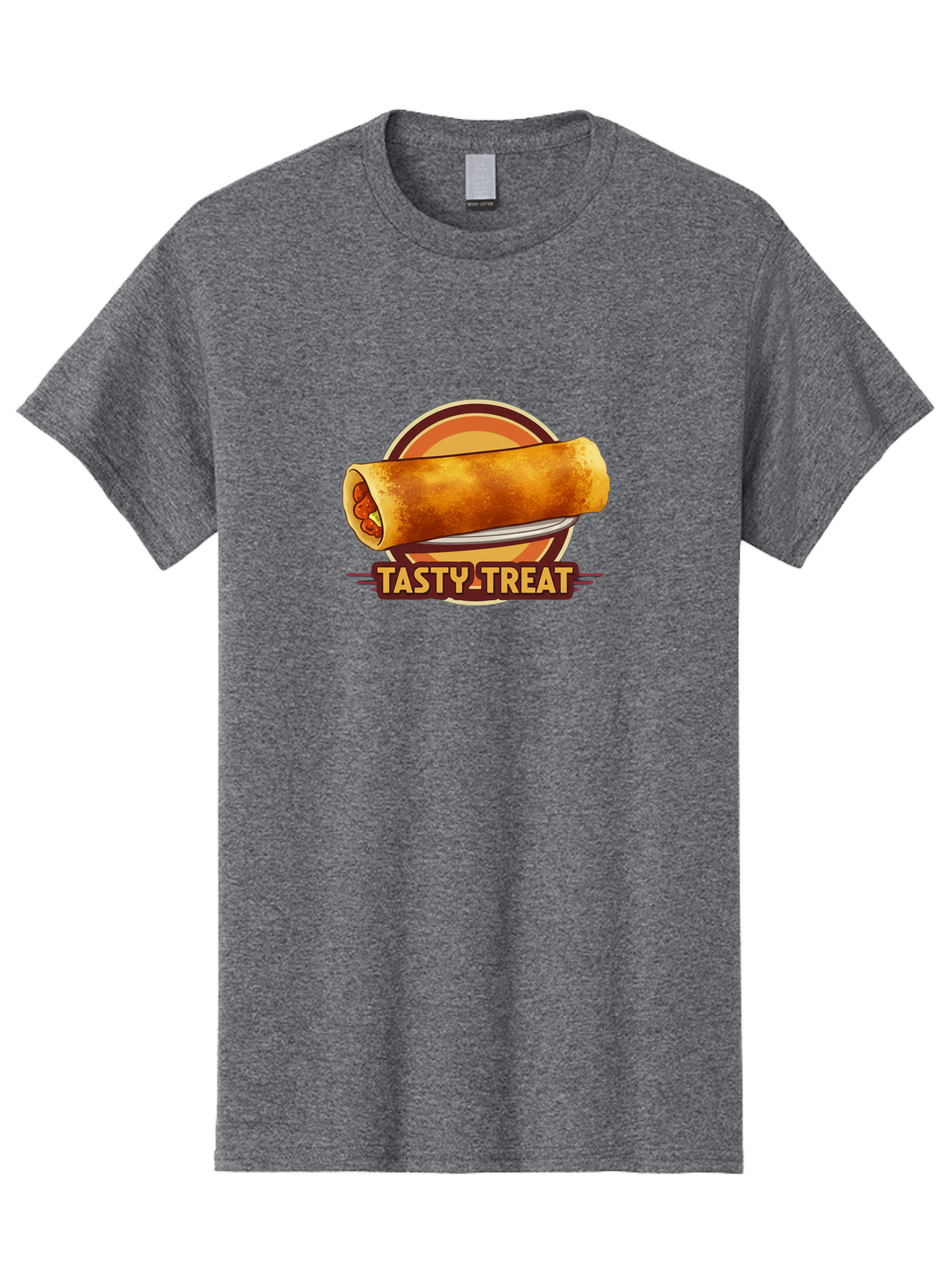 Tasty-Treat-7 Men'S Graphic Tee, 100% Cotton, Comfortable Casual Summer Wear, Machine Washable, Delicious Spring Roll, Tasty Filling, Savory Snack, Crispy Texture, Appetizing Dish, Finger Food, Meal On The Go, Street Food Style, Bab516