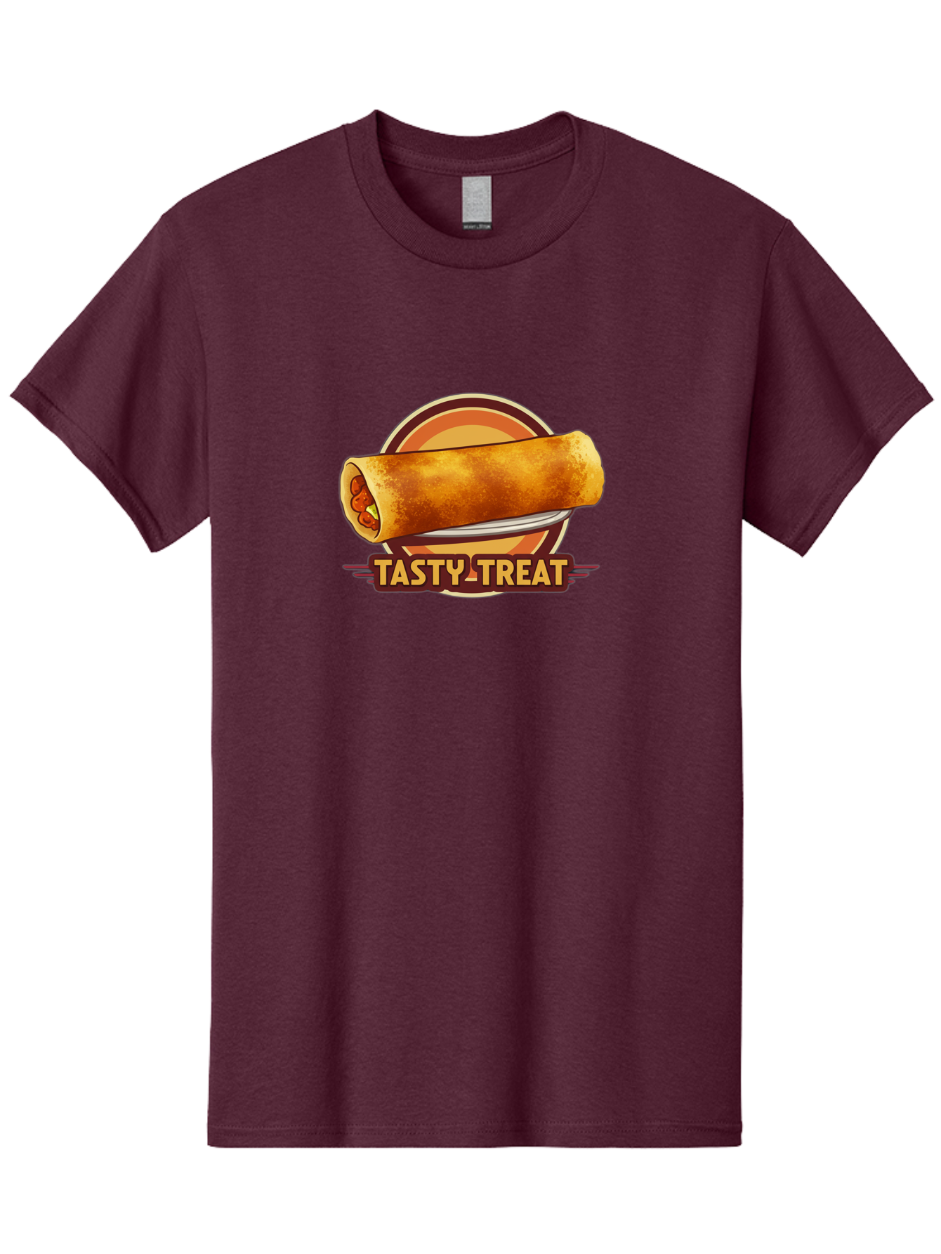Tasty-Treat-7 Men'S Graphic Tee, 100% Cotton, Comfortable Casual Summer Wear, Machine Washable, Delicious Spring Roll, Tasty Filling, Savory Snack, Crispy Texture, Appetizing Dish, Finger Food, Meal On The Go, Street Food Style, Bab516