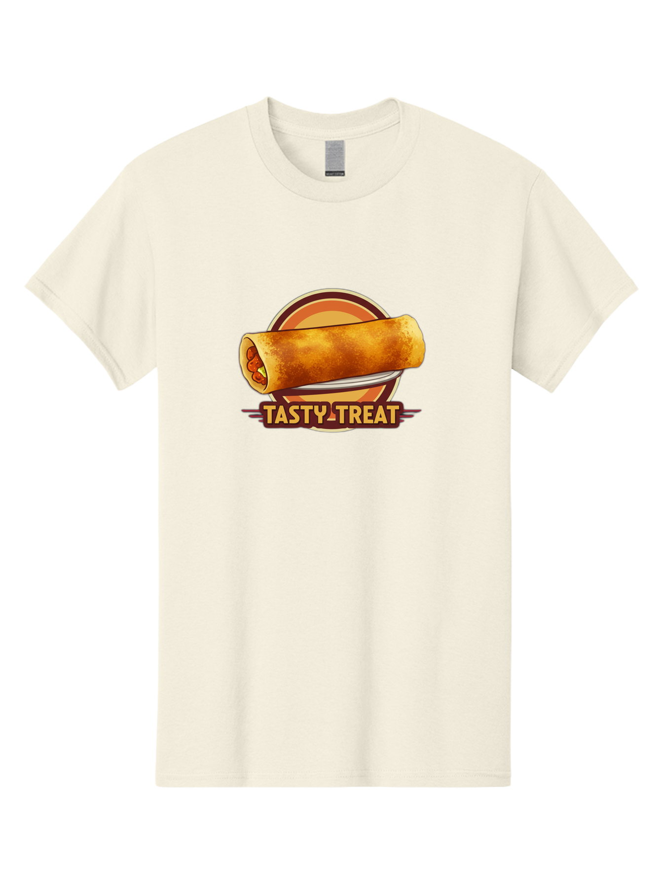 Tasty-Treat-7 Men'S Graphic Tee, 100% Cotton, Comfortable Casual Summer Wear, Machine Washable, Delicious Spring Roll, Tasty Filling, Savory Snack, Crispy Texture, Appetizing Dish, Finger Food, Meal On The Go, Street Food Style, Bab516