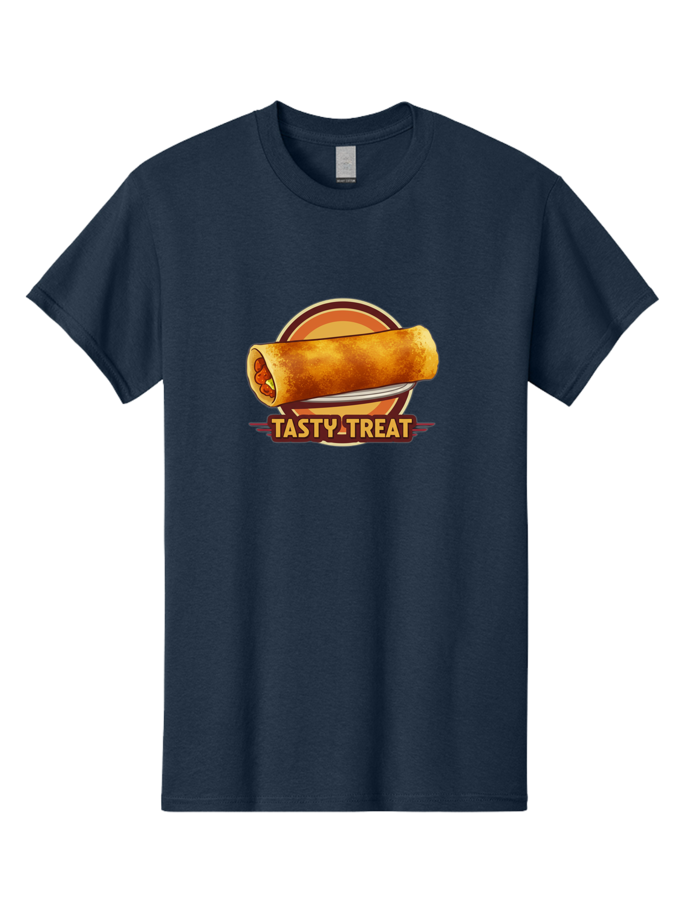 Tasty-Treat-7 Men'S Graphic Tee, 100% Cotton, Comfortable Casual Summer Wear, Machine Washable, Delicious Spring Roll, Tasty Filling, Savory Snack, Crispy Texture, Appetizing Dish, Finger Food, Meal On The Go, Street Food Style, Bab516