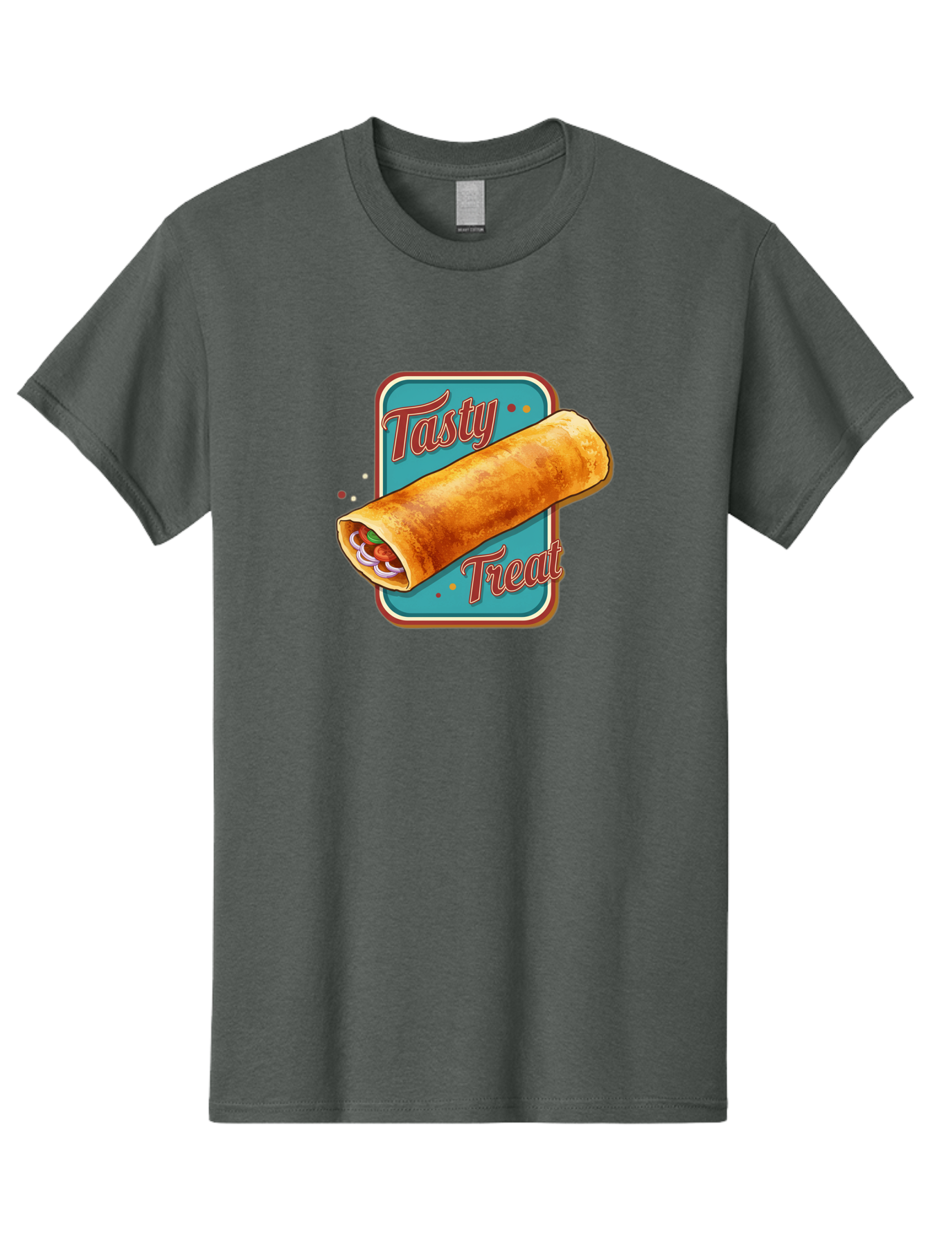 Tasty-Treat Men'S Graphic Tee, 100% Cotton, Comfortable Casual Summer Wear, Machine Washable, Crispy Spring Roll, Tasty Treat, Spring Roll, Delicious Filling, Mouth-Watering, Appetizing, Finger Food, Snack Time Bab519