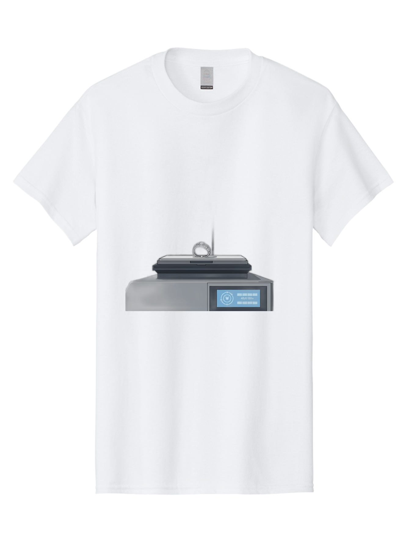 Tech-Device Men'S Graphic Tee, 100% Cotton, Comfortable Casual Summer Wear, Machine Washable, Smart Ring, Futuristic Technology, Digital Jewelry, Wearable Device, High-Tech Gadget, Sleek Design, Minimalist Style, Modern Accessory Bab524