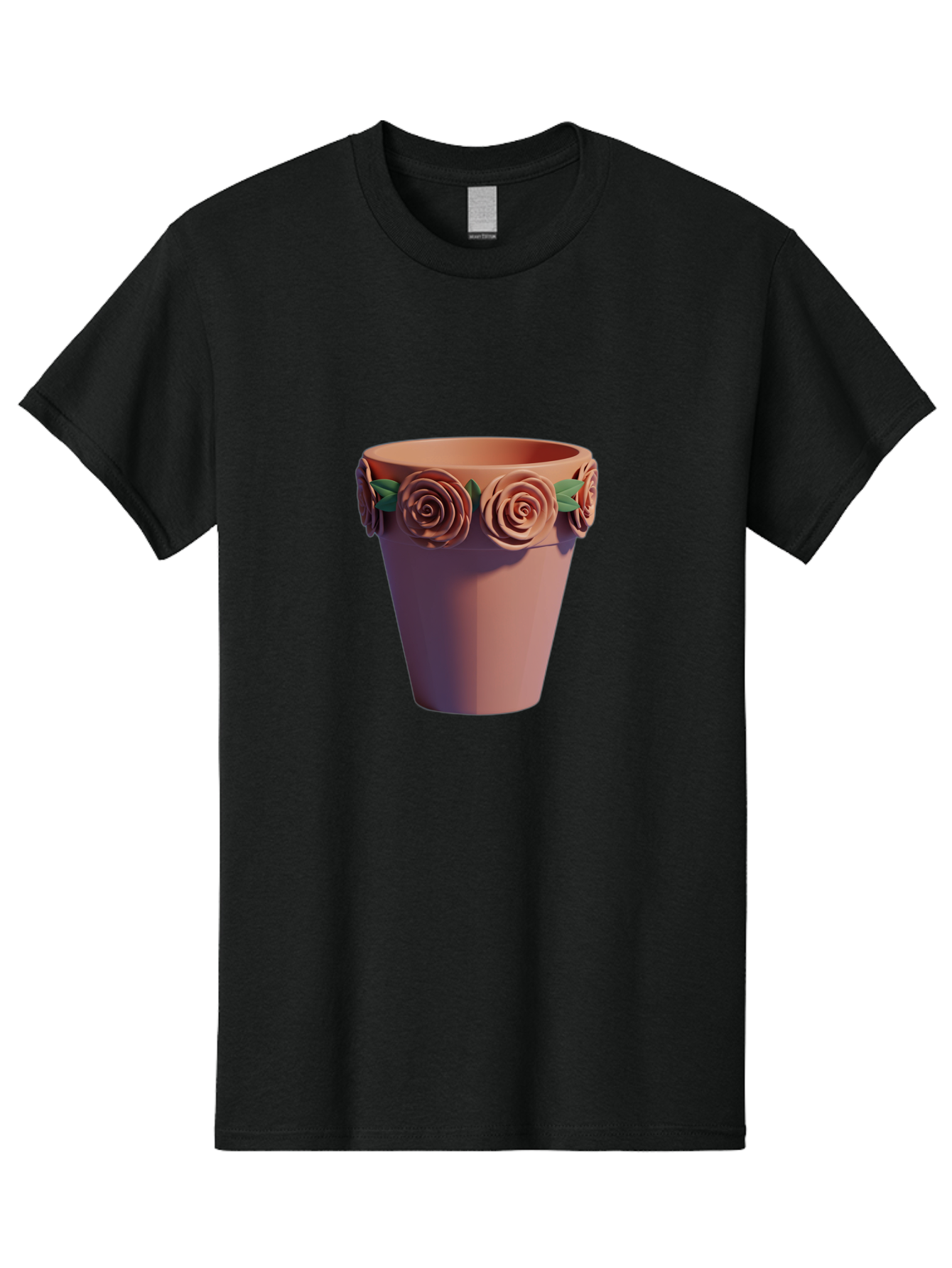 Terracotta-Pot Men'S Graphic Tee, 100% Cotton, Comfortable Casual Summer Wear, Machine Washable, Terracotta Pot, Flower Pot, Decorative Planter, Roses Decoration, Ceramic Vase, Home Decor, Gardening, Floral Arrangement Bab525
