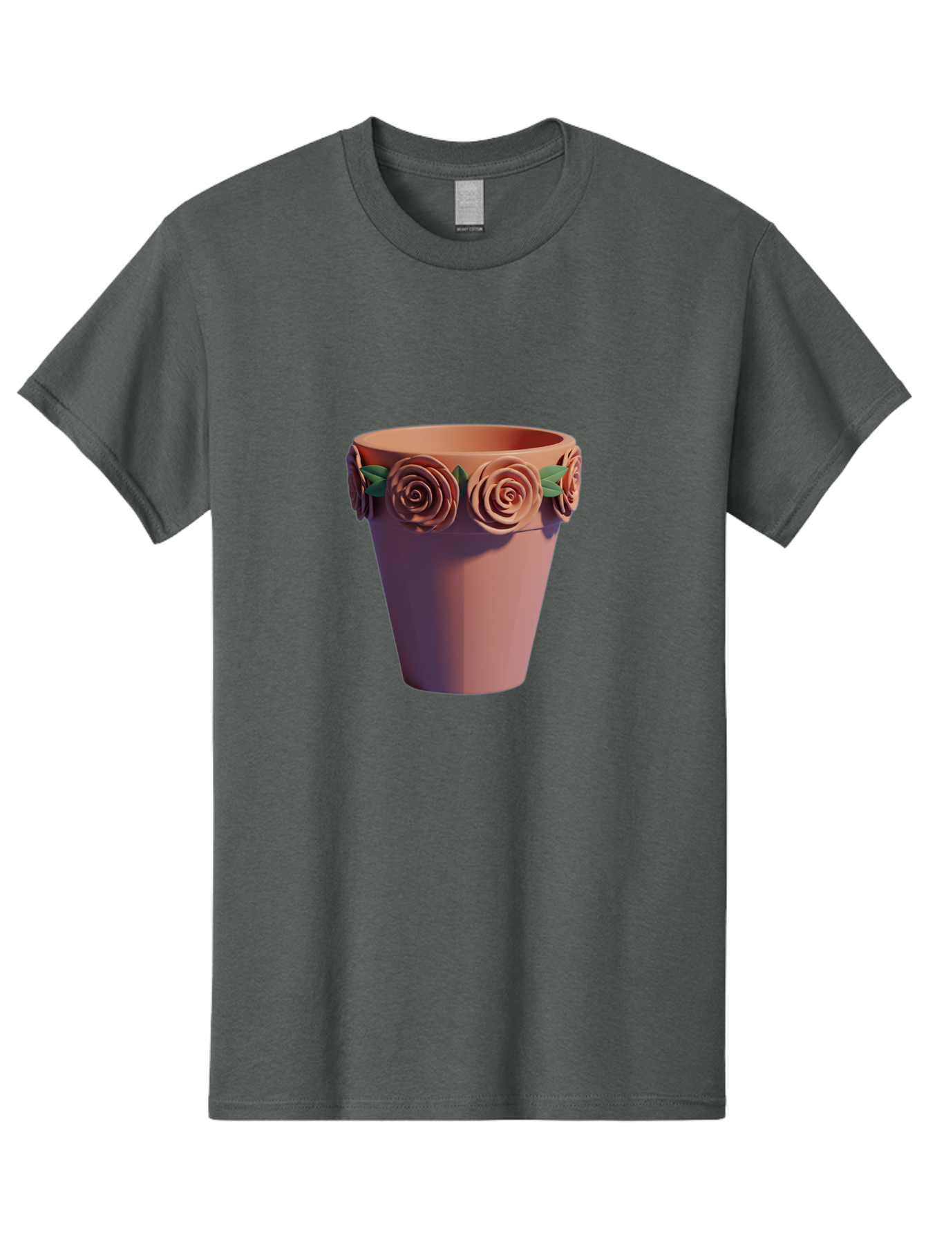 Terracotta-Pot Men'S Graphic Tee, 100% Cotton, Comfortable Casual Summer Wear, Machine Washable, Terracotta Pot, Flower Pot, Decorative Planter, Roses Decoration, Ceramic Vase, Home Decor, Gardening, Floral Arrangement Bab525
