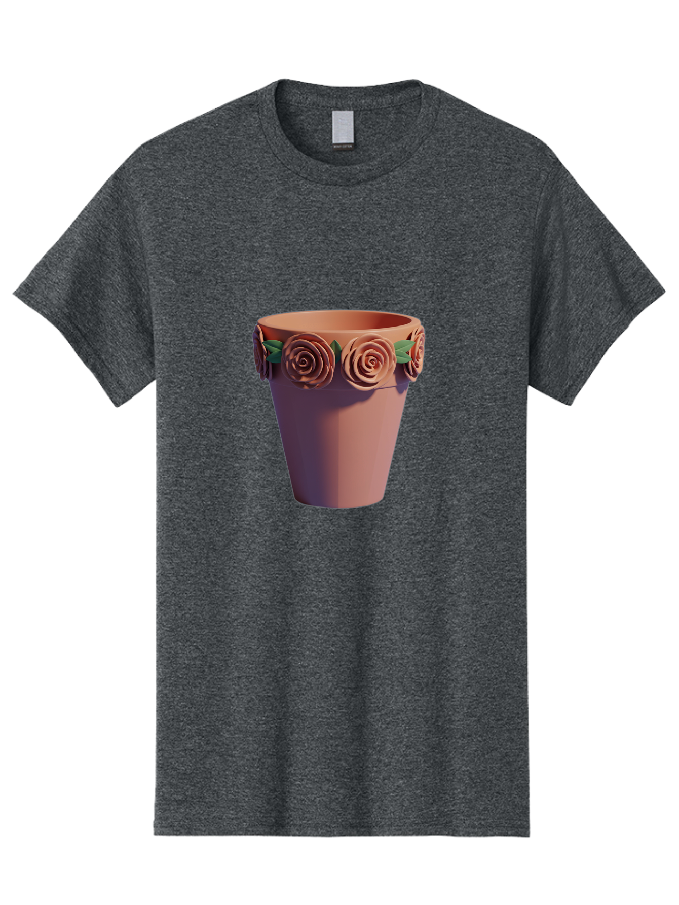 Terracotta-Pot Men'S Graphic Tee, 100% Cotton, Comfortable Casual Summer Wear, Machine Washable, Terracotta Pot, Flower Pot, Decorative Planter, Roses Decoration, Ceramic Vase, Home Decor, Gardening, Floral Arrangement Bab525