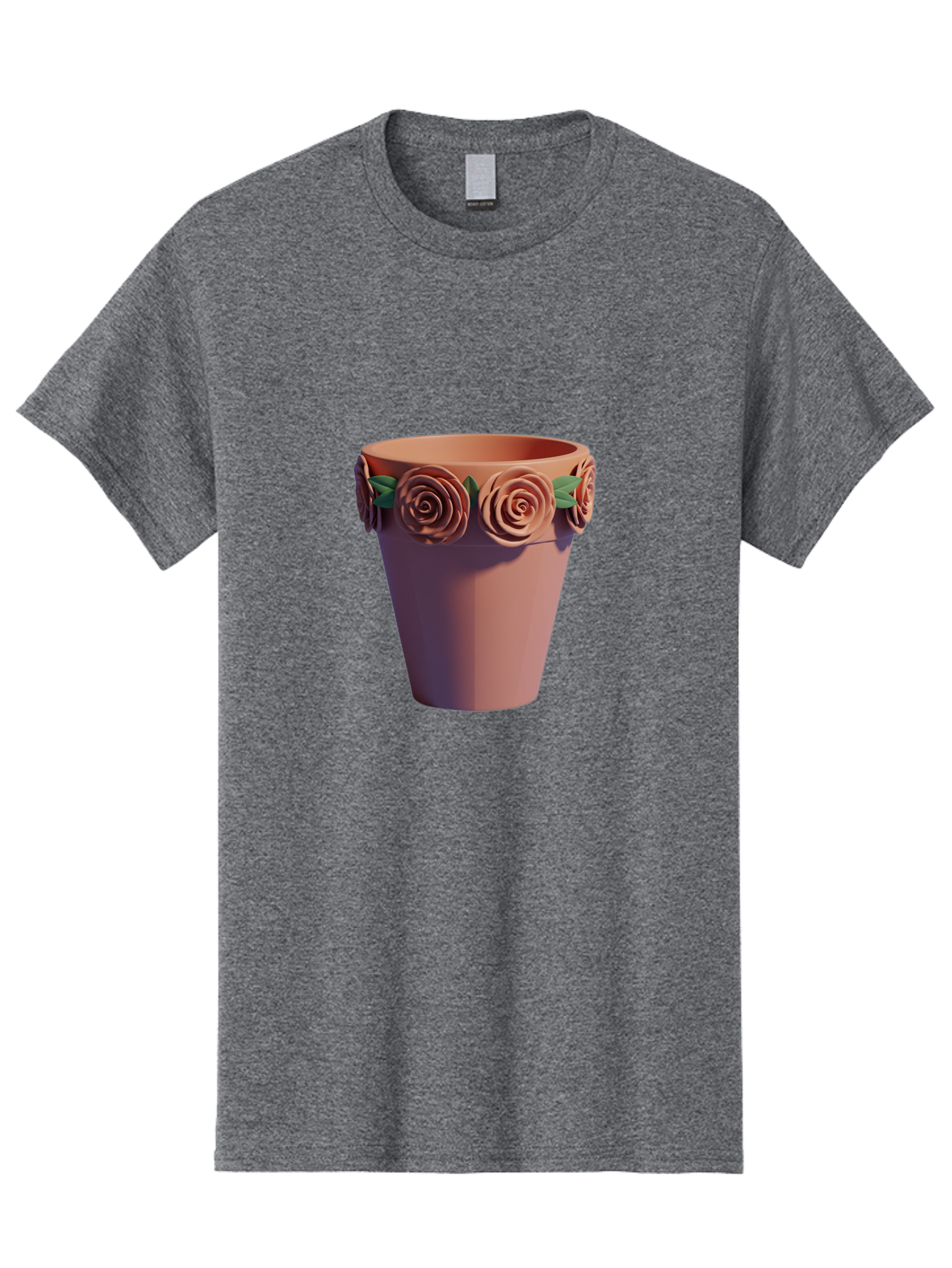 Terracotta-Pot Men'S Graphic Tee, 100% Cotton, Comfortable Casual Summer Wear, Machine Washable, Terracotta Pot, Flower Pot, Decorative Planter, Roses Decoration, Ceramic Vase, Home Decor, Gardening, Floral Arrangement Bab525