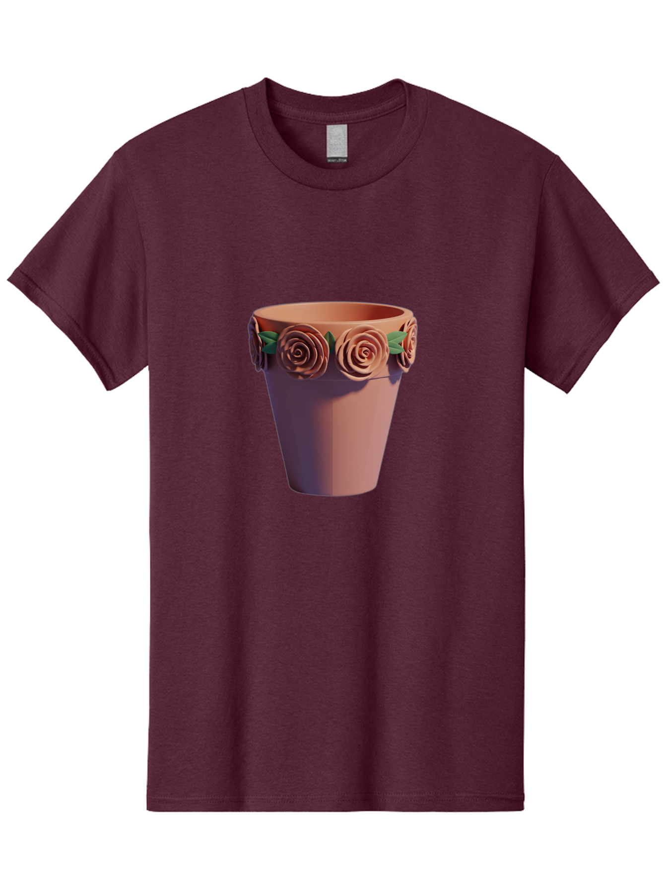 Terracotta-Pot Men'S Graphic Tee, 100% Cotton, Comfortable Casual Summer Wear, Machine Washable, Terracotta Pot, Flower Pot, Decorative Planter, Roses Decoration, Ceramic Vase, Home Decor, Gardening, Floral Arrangement Bab525
