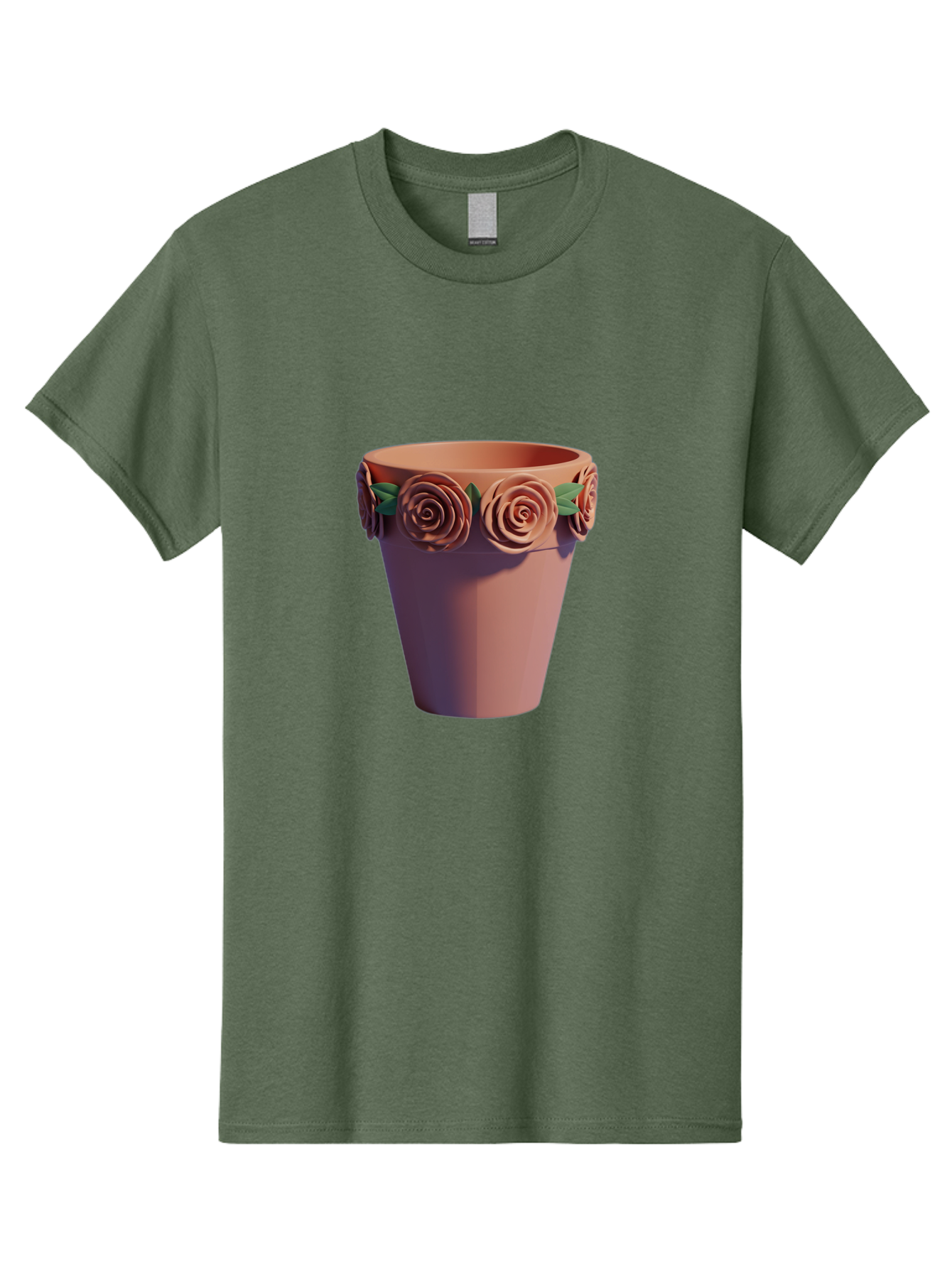 Terracotta-Pot Men'S Graphic Tee, 100% Cotton, Comfortable Casual Summer Wear, Machine Washable, Terracotta Pot, Flower Pot, Decorative Planter, Roses Decoration, Ceramic Vase, Home Decor, Gardening, Floral Arrangement Bab525