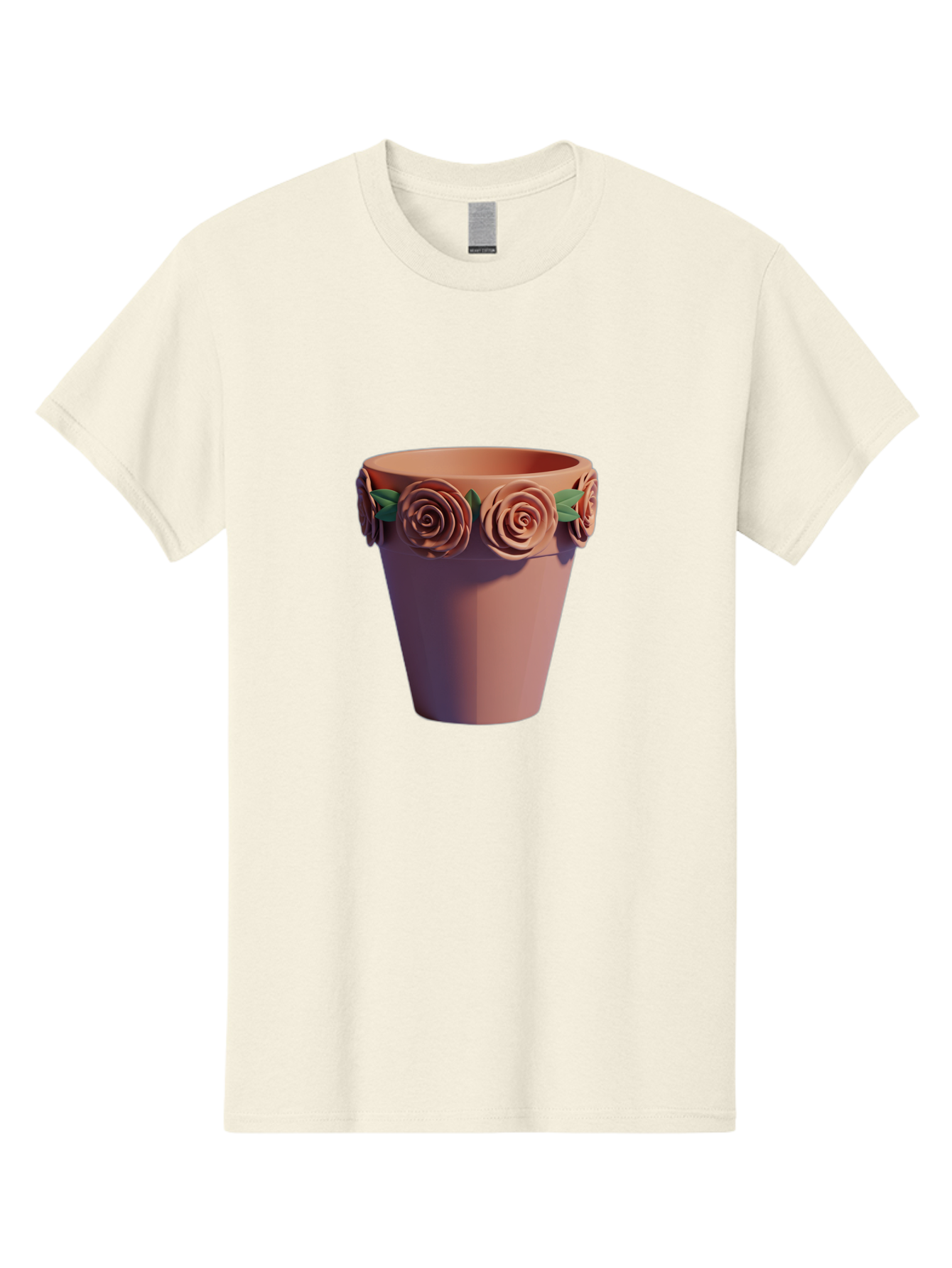 Terracotta-Pot Men'S Graphic Tee, 100% Cotton, Comfortable Casual Summer Wear, Machine Washable, Terracotta Pot, Flower Pot, Decorative Planter, Roses Decoration, Ceramic Vase, Home Decor, Gardening, Floral Arrangement Bab525