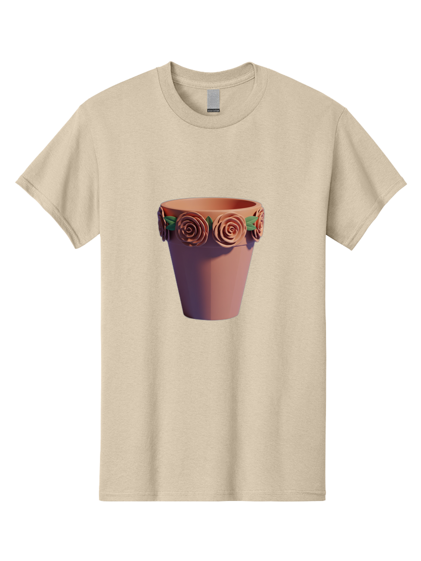 Terracotta-Pot Men'S Graphic Tee, 100% Cotton, Comfortable Casual Summer Wear, Machine Washable, Terracotta Pot, Flower Pot, Decorative Planter, Roses Decoration, Ceramic Vase, Home Decor, Gardening, Floral Arrangement Bab525