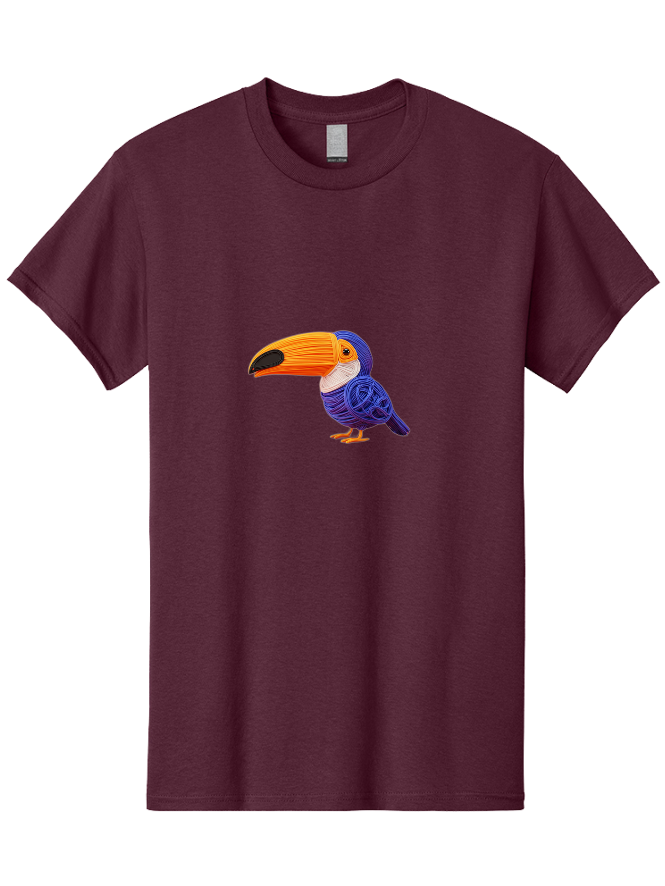 Toucan Men'S Graphic Tee, 100% Cotton, Comfortable Casual Summer Wear, Machine Washable, Toucan Bird, Colorful Illustration, Vibrant Plumage, Large Beak, Tropical Bird, Orange Beak, Blue Feathers, Yellow Feet, Digital Art, Creative Design Bab541