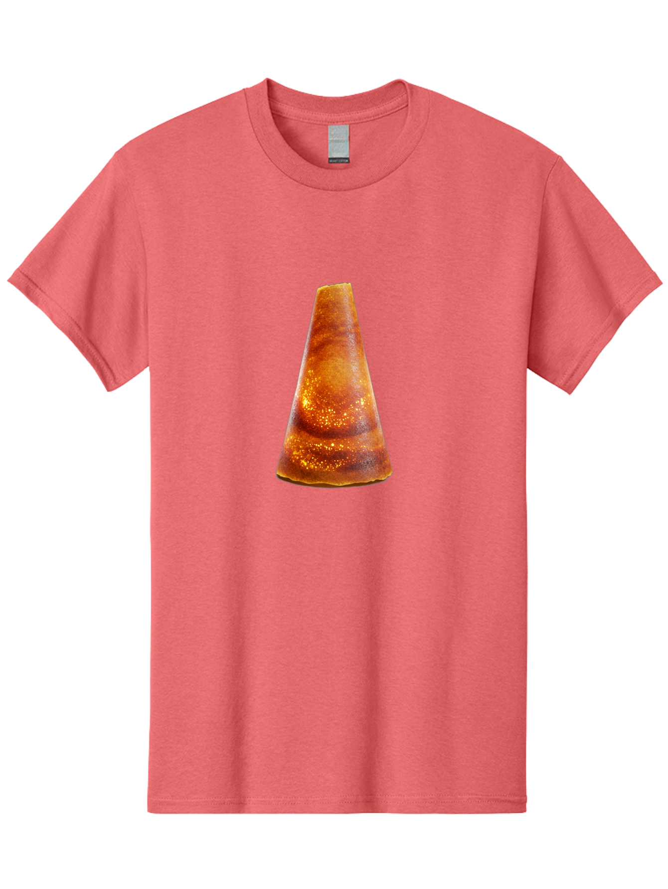Traffic-Cone Men'S Graphic Tee, 100% Cotton, Comfortable Casual Summer Wear, Machine Washable, Cone-Shaped Object, Brown Color, Smooth Surface, Reflective Spots, Abstract Shape, Modern Design, Unique Texture, Geometric Form Bab542