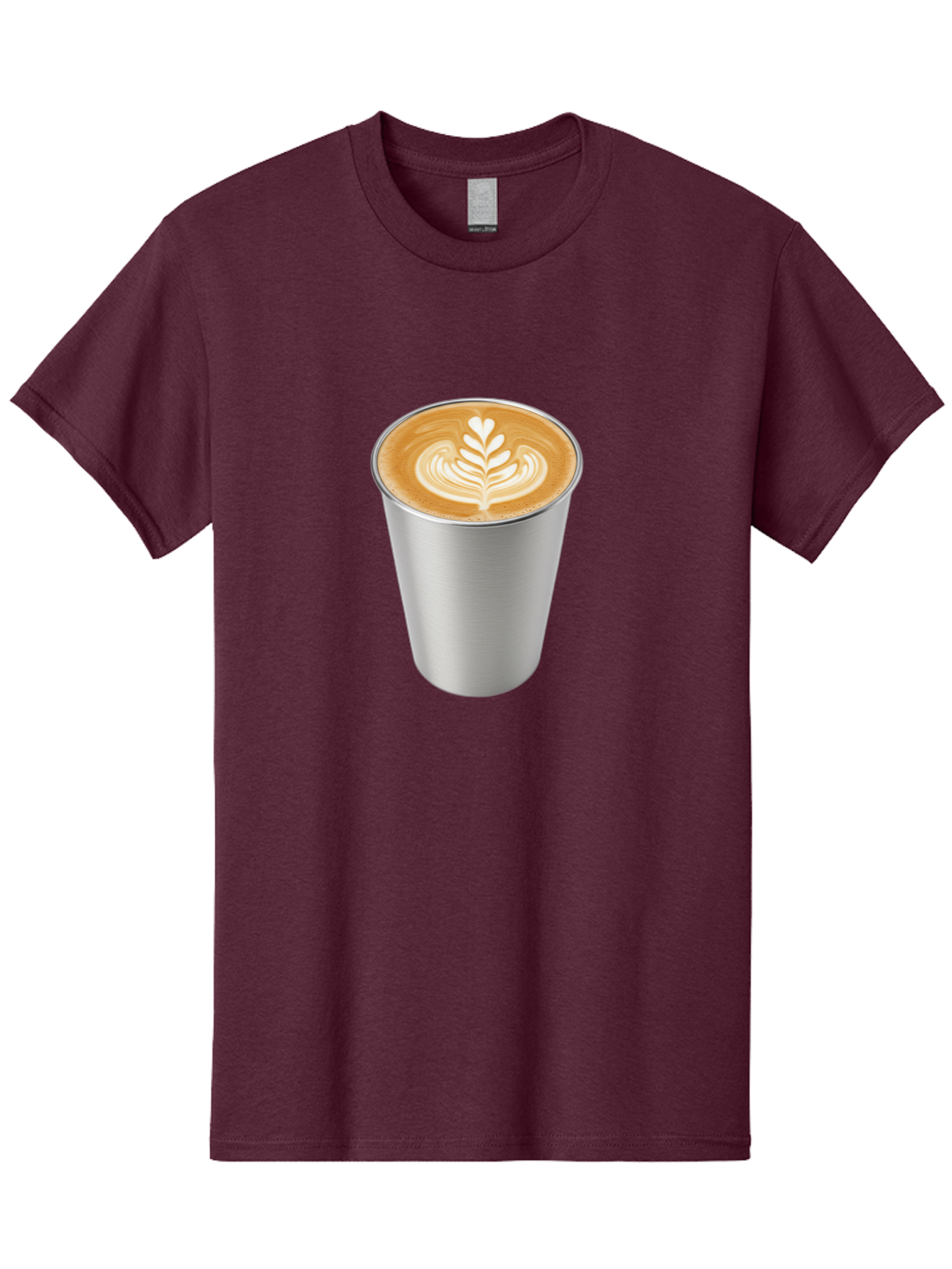 Tulip-Latte Men'S Graphic Tee, 100% Cotton, Comfortable Casual Summer Wear, Machine Washable, Coffee In A Cup, Latte Art, Heart Leaf Design, Silver Cup, Coffee Drink, Coffee Culture, Espresso, Creamy Foam, Morning Coffee, Caffeine Boost Bab558