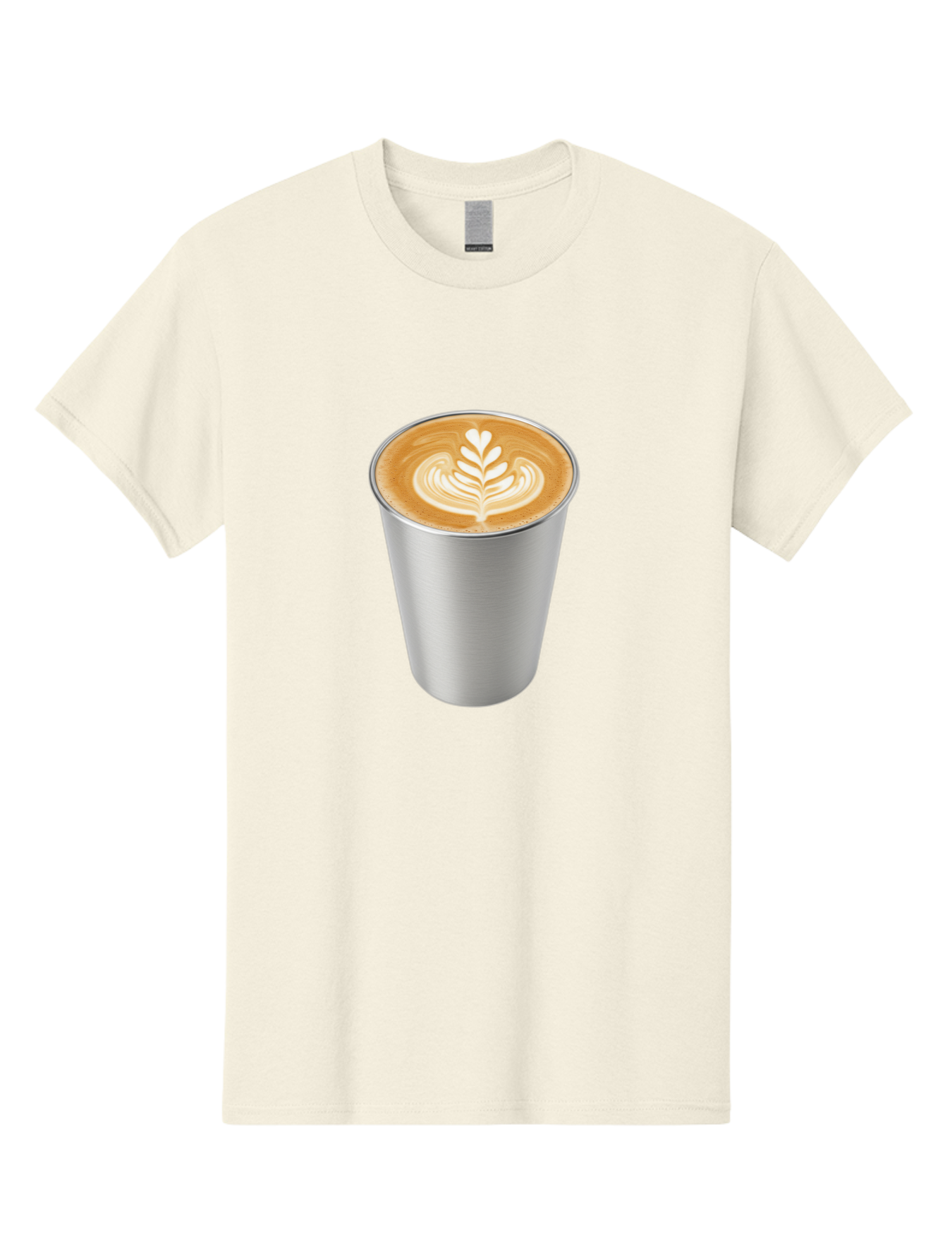 Tulip-Latte Men'S Graphic Tee, 100% Cotton, Comfortable Casual Summer Wear, Machine Washable, Coffee In A Cup, Latte Art, Heart Leaf Design, Silver Cup, Coffee Drink, Coffee Culture, Espresso, Creamy Foam, Morning Coffee, Caffeine Boost Bab558