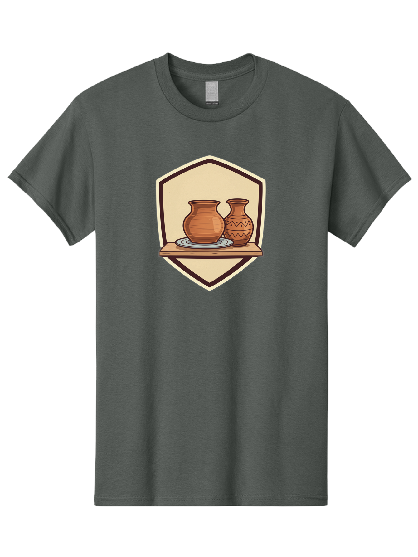 Two-Clay-Pots Men'S Graphic Tee, 100% Cotton, Comfortable Casual Summer Wear, Machine Washable, Clay Pots, Terracotta, Pottery, Decorative Vases, Traditional Crafts, Handcrafted Ceramics, Vintage Decor Bab561