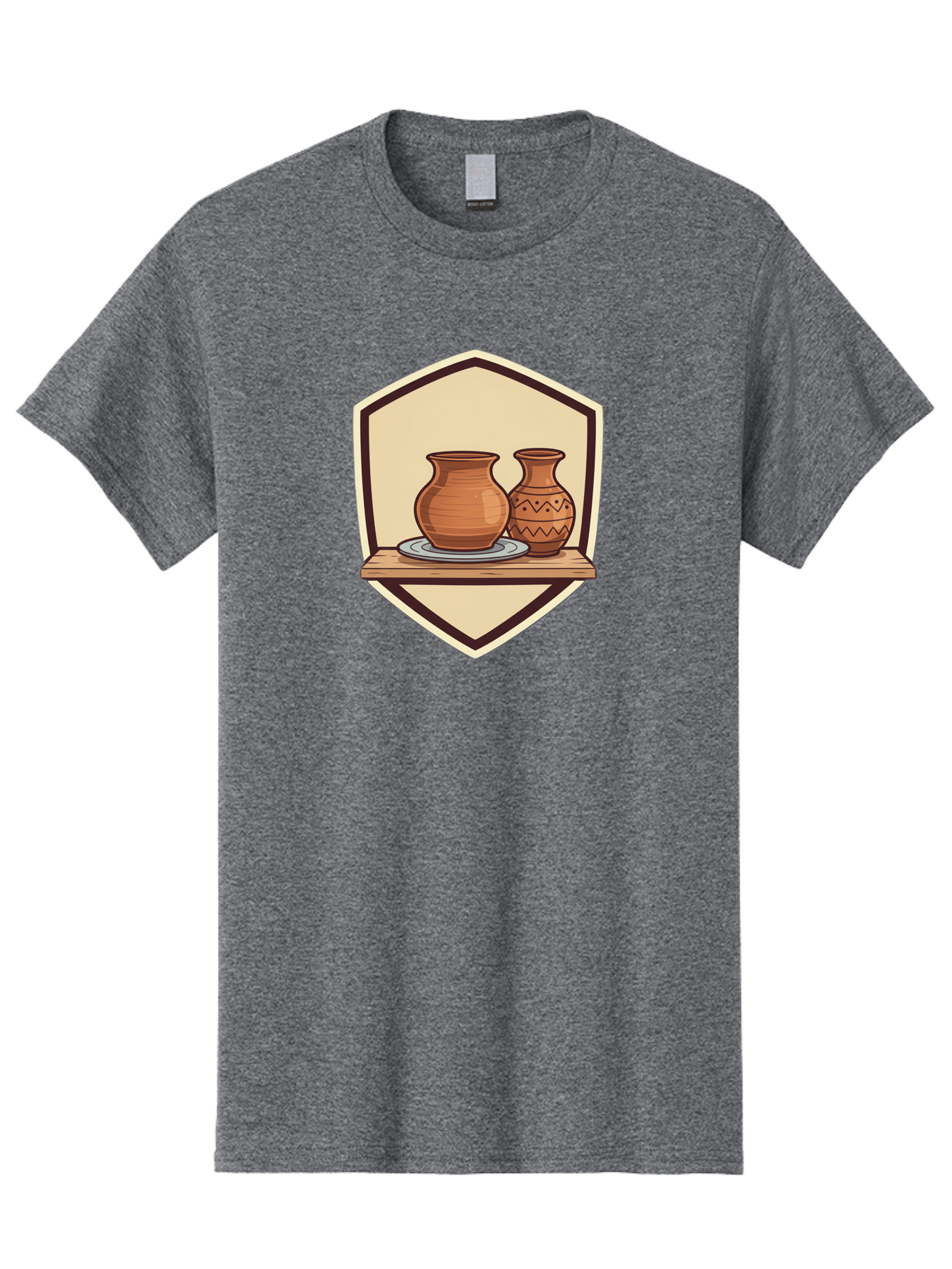 Two-Clay-Pots Men'S Graphic Tee, 100% Cotton, Comfortable Casual Summer Wear, Machine Washable, Clay Pots, Terracotta, Pottery, Decorative Vases, Traditional Crafts, Handcrafted Ceramics, Vintage Decor Bab561