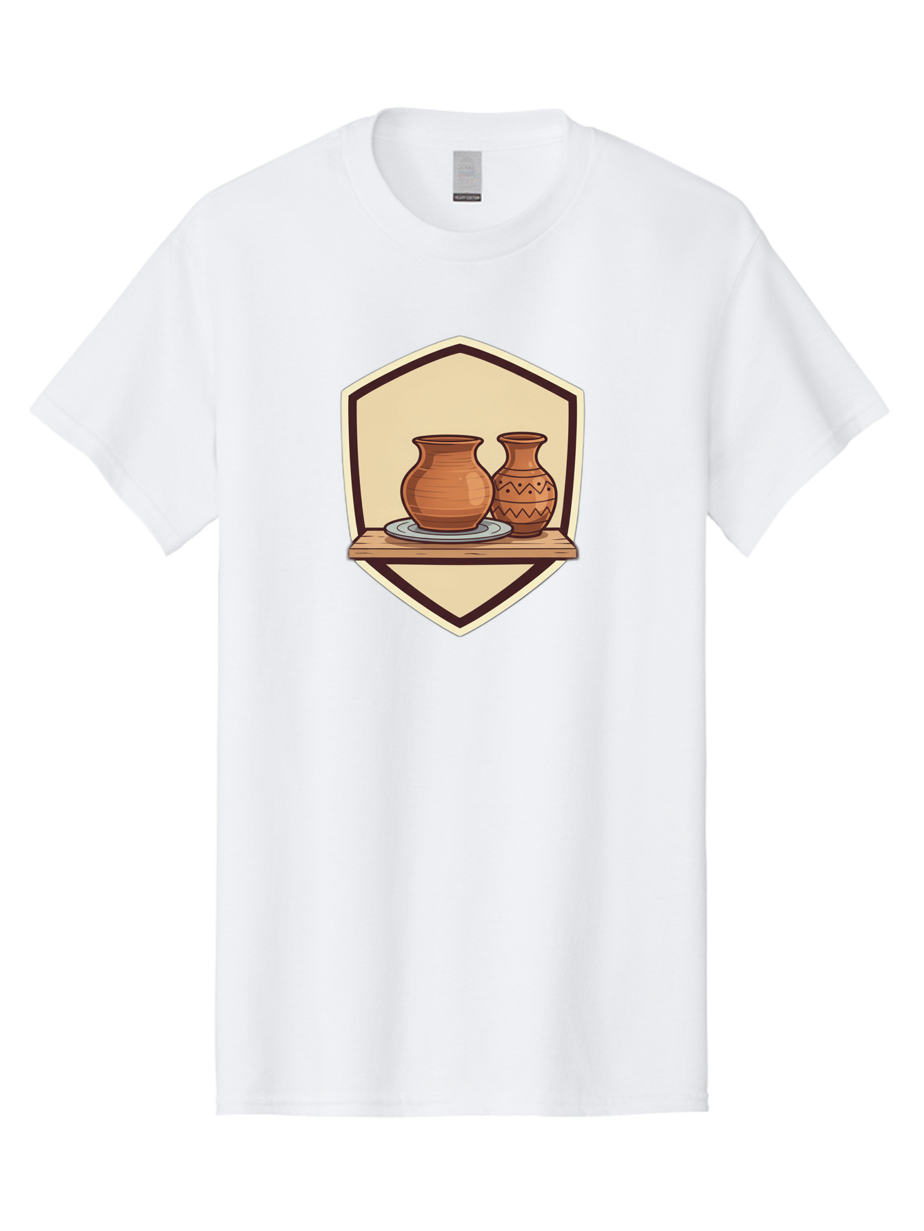 Two-Clay-Pots Men'S Graphic Tee, 100% Cotton, Comfortable Casual Summer Wear, Machine Washable, Clay Pots, Terracotta, Pottery, Decorative Vases, Traditional Crafts, Handcrafted Ceramics, Vintage Decor Bab561