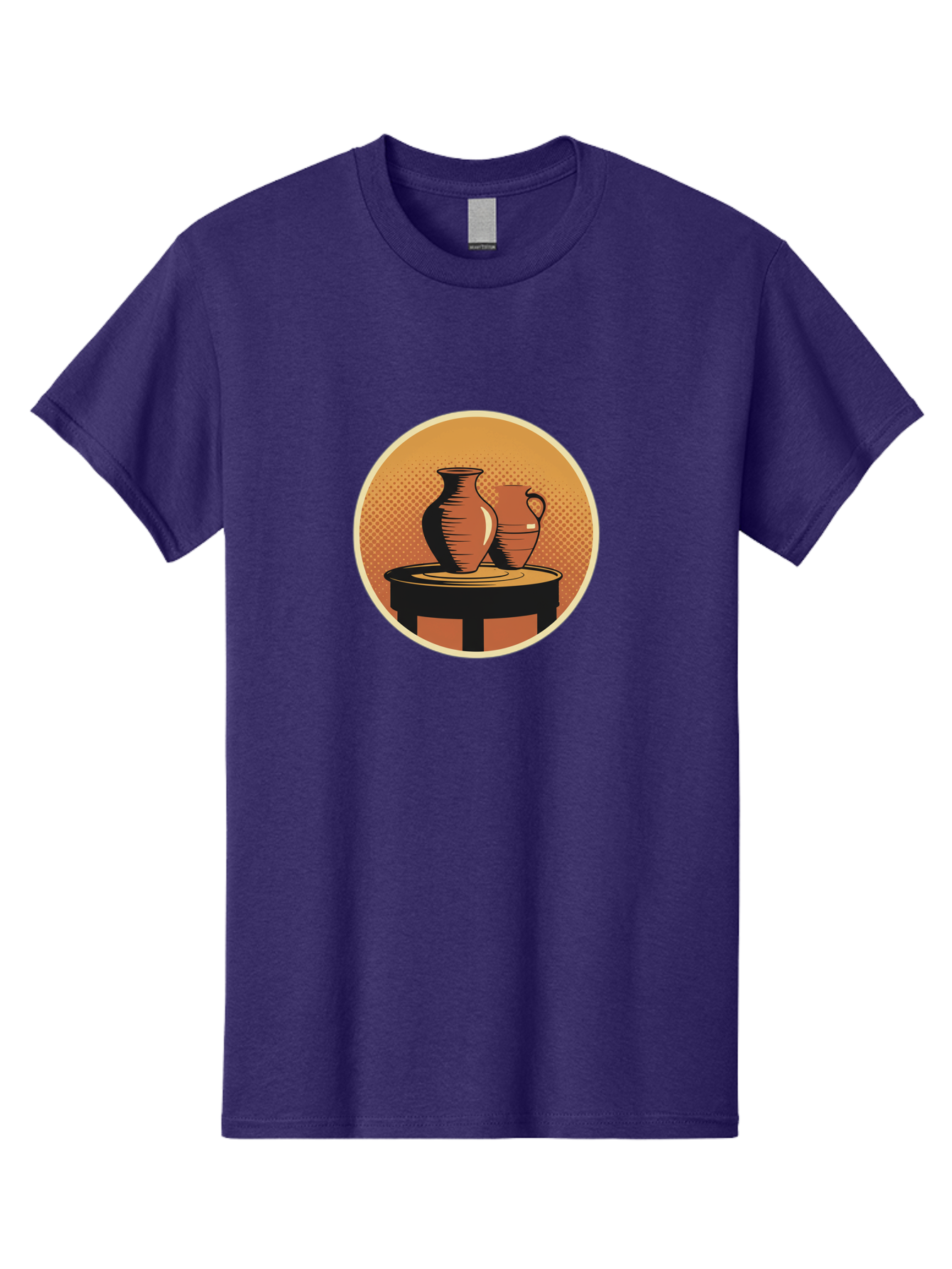 Two-Vases-On-Table Men'S Graphic Tee, 100% Cotton, Comfortable Casual Summer Wear, Machine Washable, Vintage Clay Jugs, Pottery, Ceramic Vases, Traditional Craftsmanship, Warm, Earthy Tones, Rustic, Textured Background, Antique, Classic Decor Bab564
