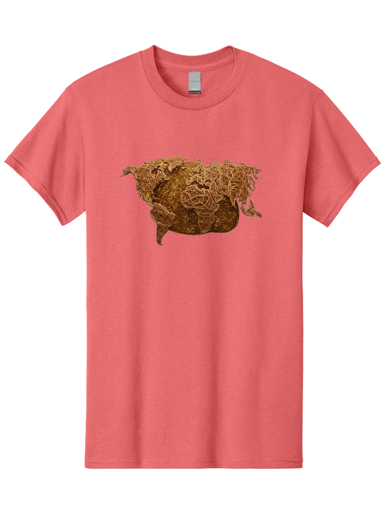 United-States-Map Men'S Graphic Tee, 100% Cotton, Comfortable Casual Summer Wear, Machine Washable, Abstract Map, Usa, Intricate Lines, Earthy Tones, Complex Patterns, Artistic Representation, Geographic Illustration, Detailed Artwork, Bab566