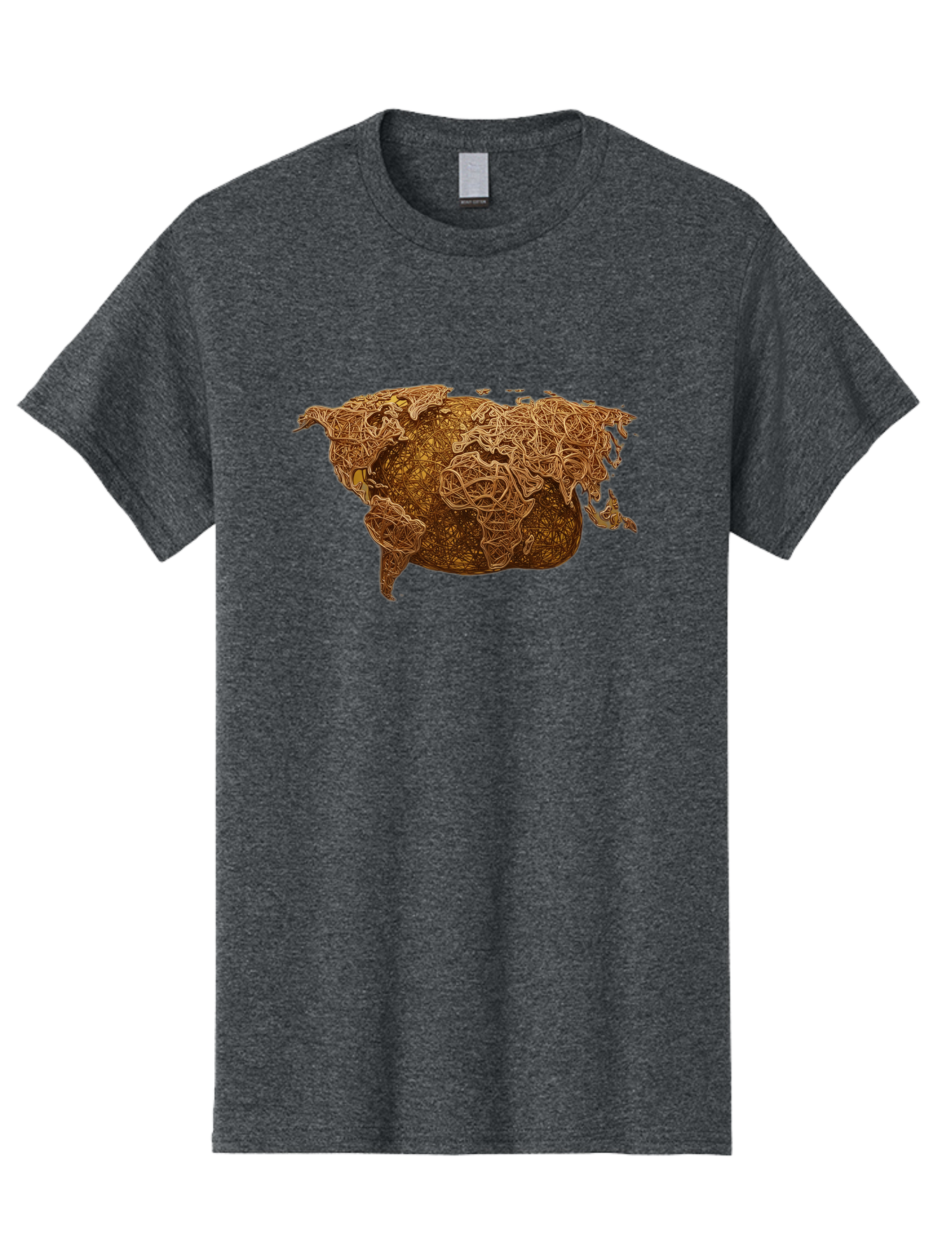 United-States-Map Men'S Graphic Tee, 100% Cotton, Comfortable Casual Summer Wear, Machine Washable, Abstract Map, Usa, Intricate Lines, Earthy Tones, Complex Patterns, Artistic Representation, Geographic Illustration, Detailed Artwork, Bab566