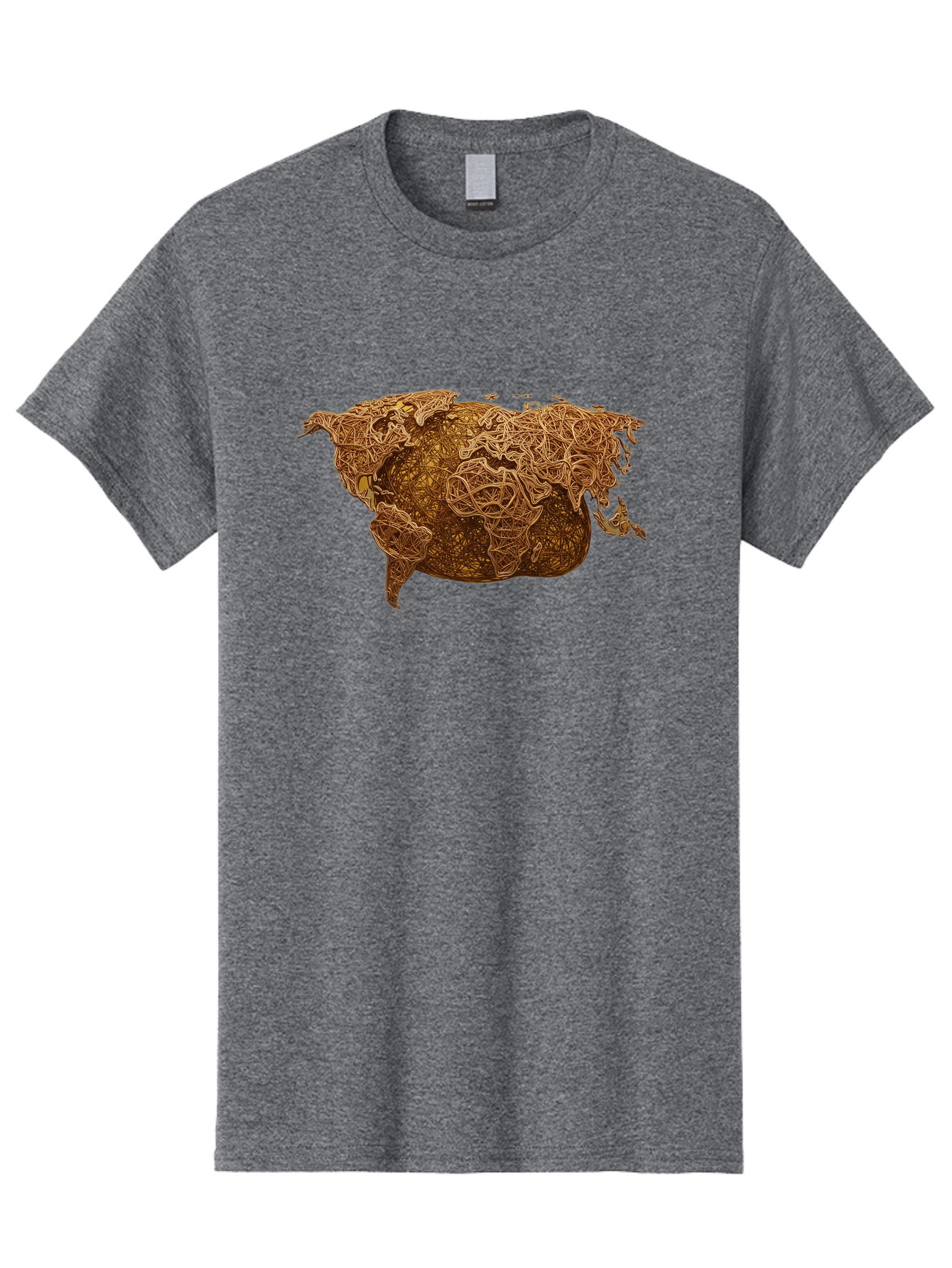 United-States-Map Men'S Graphic Tee, 100% Cotton, Comfortable Casual Summer Wear, Machine Washable, Abstract Map, Usa, Intricate Lines, Earthy Tones, Complex Patterns, Artistic Representation, Geographic Illustration, Detailed Artwork, Bab566