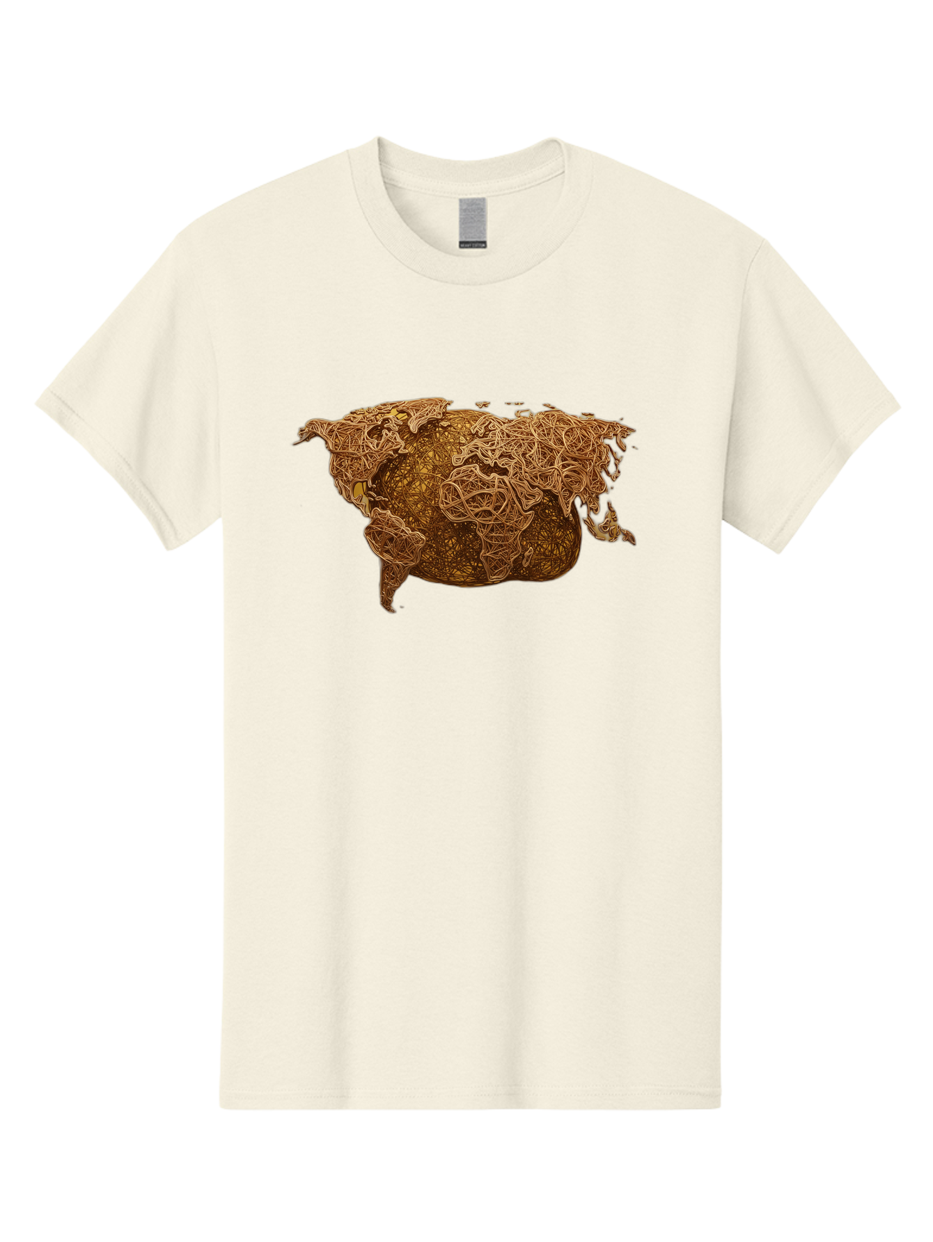 United-States-Map Men'S Graphic Tee, 100% Cotton, Comfortable Casual Summer Wear, Machine Washable, Abstract Map, Usa, Intricate Lines, Earthy Tones, Complex Patterns, Artistic Representation, Geographic Illustration, Detailed Artwork, Bab566