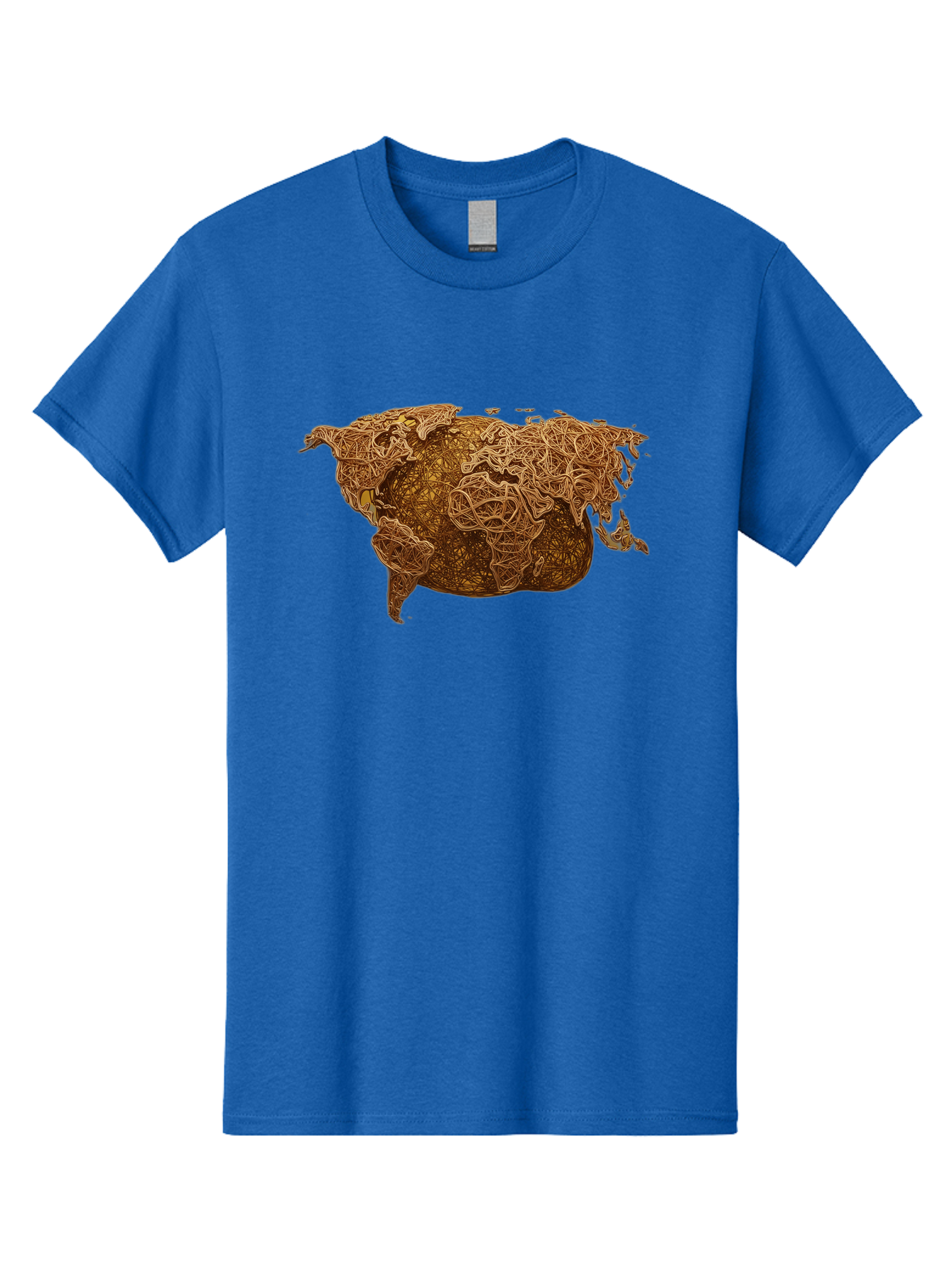 United-States-Map Men'S Graphic Tee, 100% Cotton, Comfortable Casual Summer Wear, Machine Washable, Abstract Map, Usa, Intricate Lines, Earthy Tones, Complex Patterns, Artistic Representation, Geographic Illustration, Detailed Artwork, Bab566