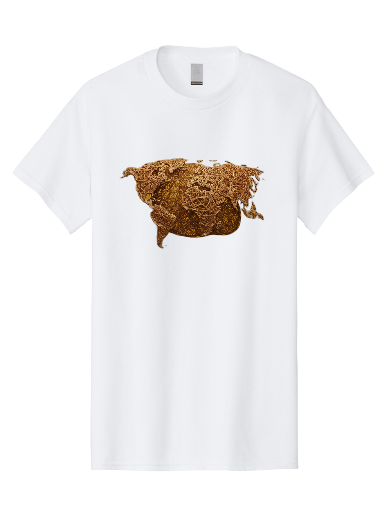United-States-Map Men'S Graphic Tee, 100% Cotton, Comfortable Casual Summer Wear, Machine Washable, Abstract Map, Usa, Intricate Lines, Earthy Tones, Complex Patterns, Artistic Representation, Geographic Illustration, Detailed Artwork, Bab566