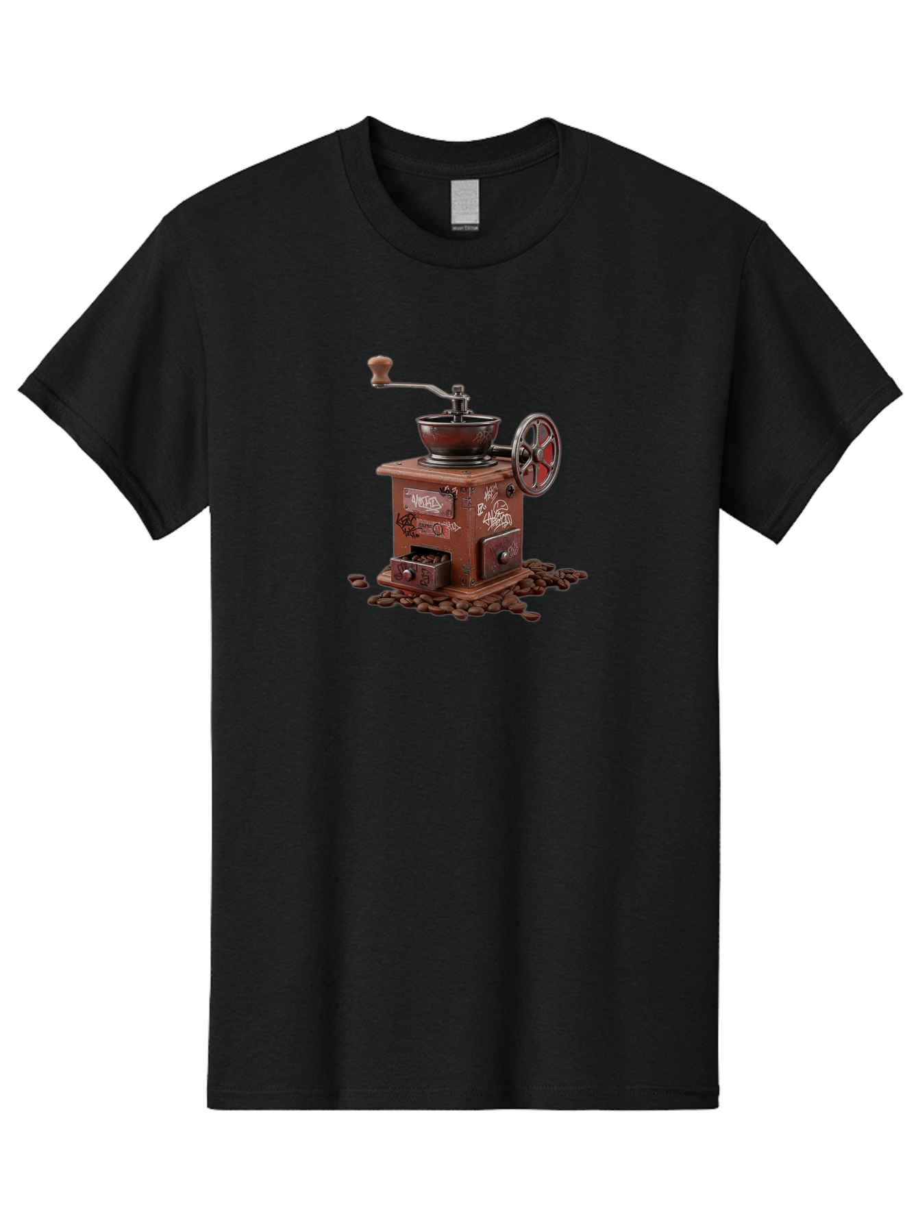 Vintage-Coffee-Grinder-Cafe Men'S Graphic Tee, 100% Cotton, Comfortable Casual Summer Wear, Machine Washable, Vintage Coffee Grinder, Antique Machinery, Manual Grinding, Coffee Beans, Old-Fashioned, Nostalgic Kitchen, Coffee Lover, Bab572
